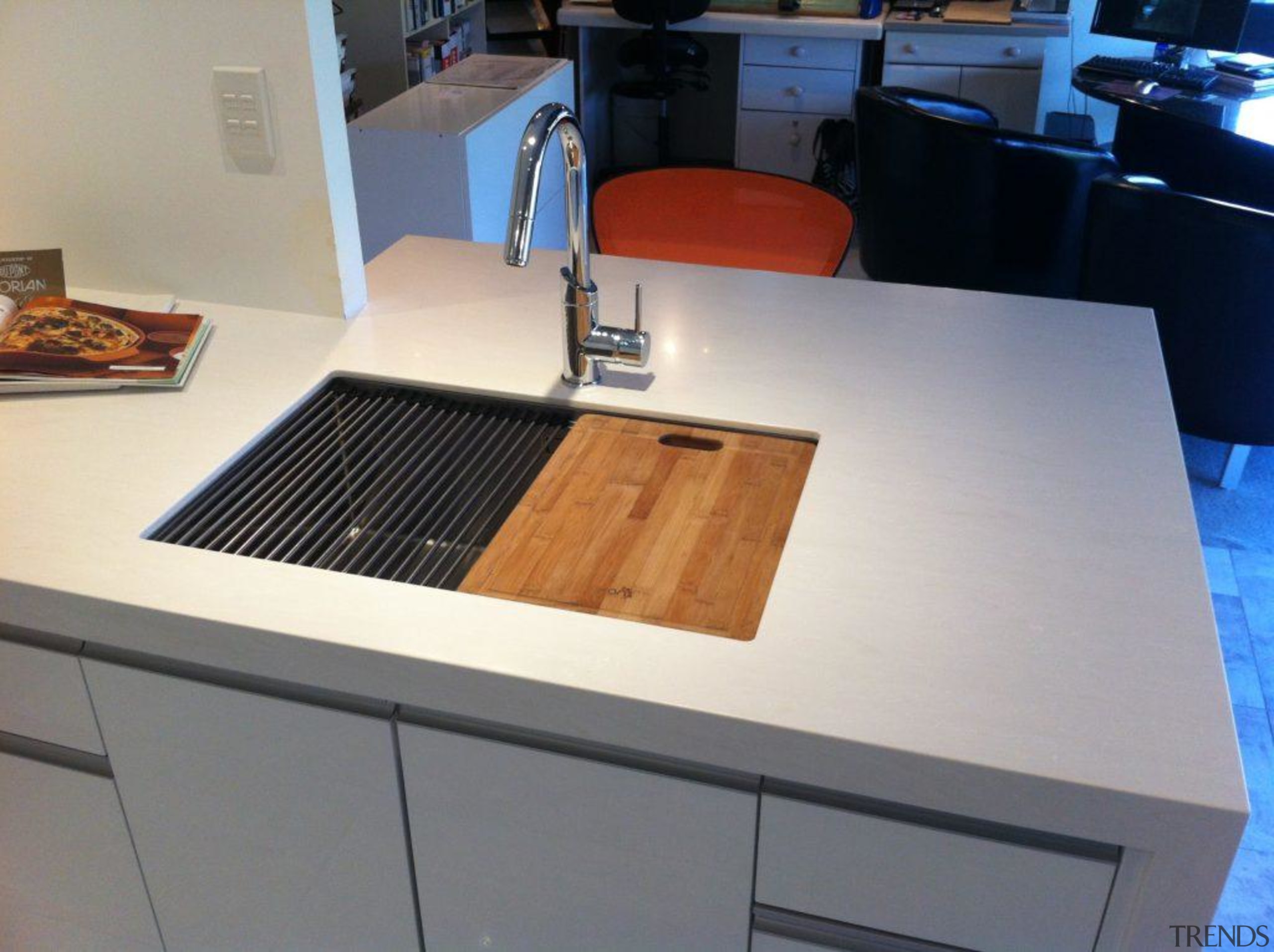 Sink: Bestline Kitchens 2 Medium Sink Station, with countertop, furniture, kitchen, table, gray