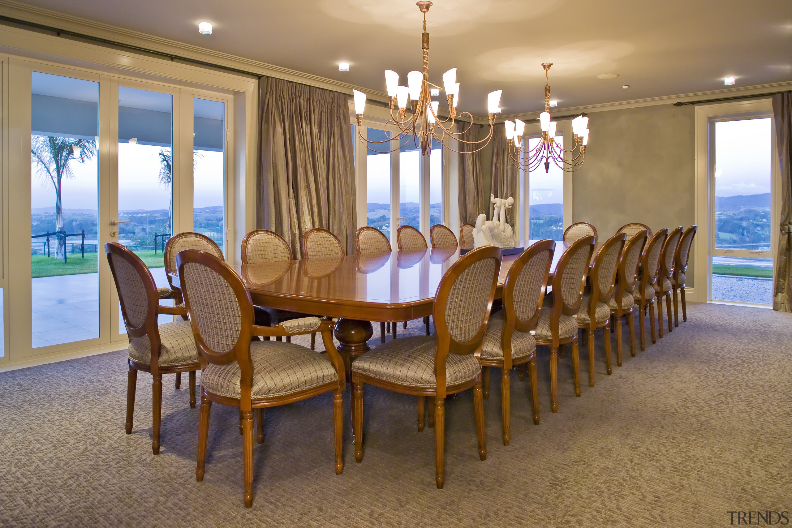 Elephant Plasterboard was also specified for its high dining room, estate, furniture, home, interior design, real estate, room, table, brown