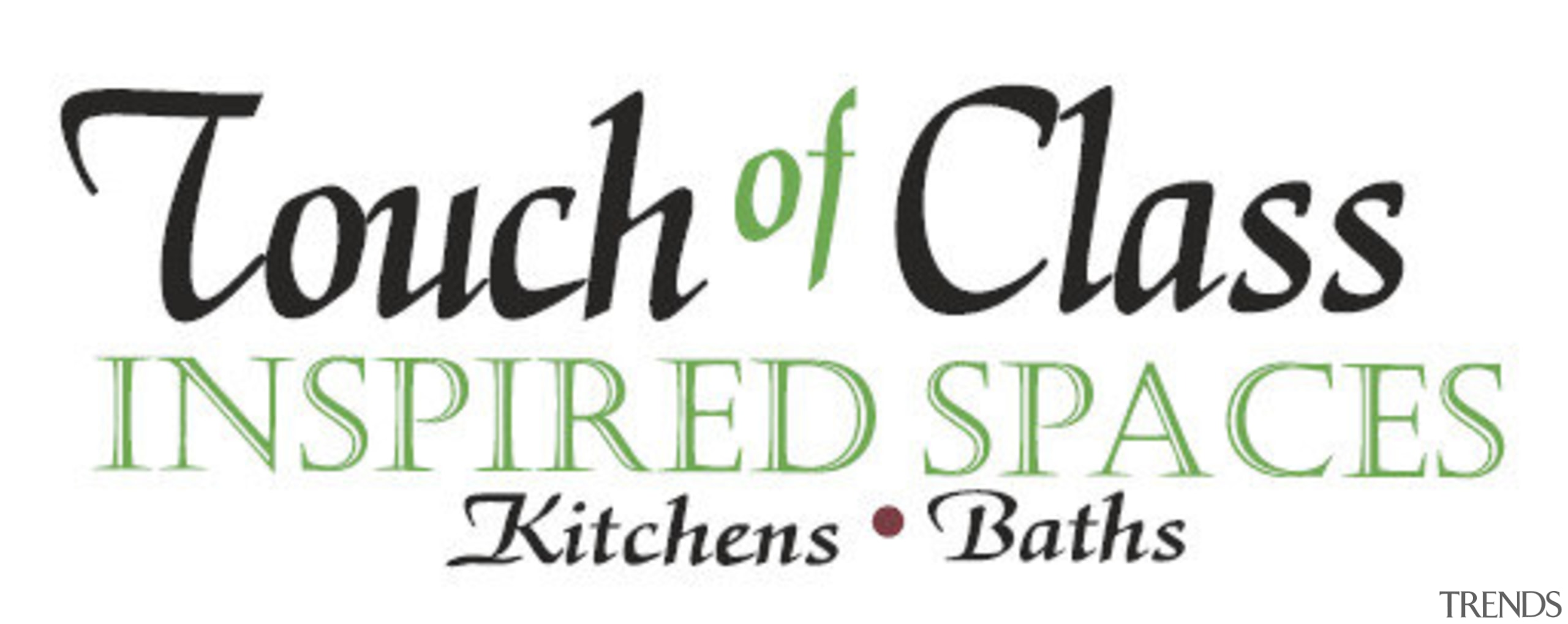 This is the Touch of Class - Kitchens area, brand, font, line, logo, product, text, white