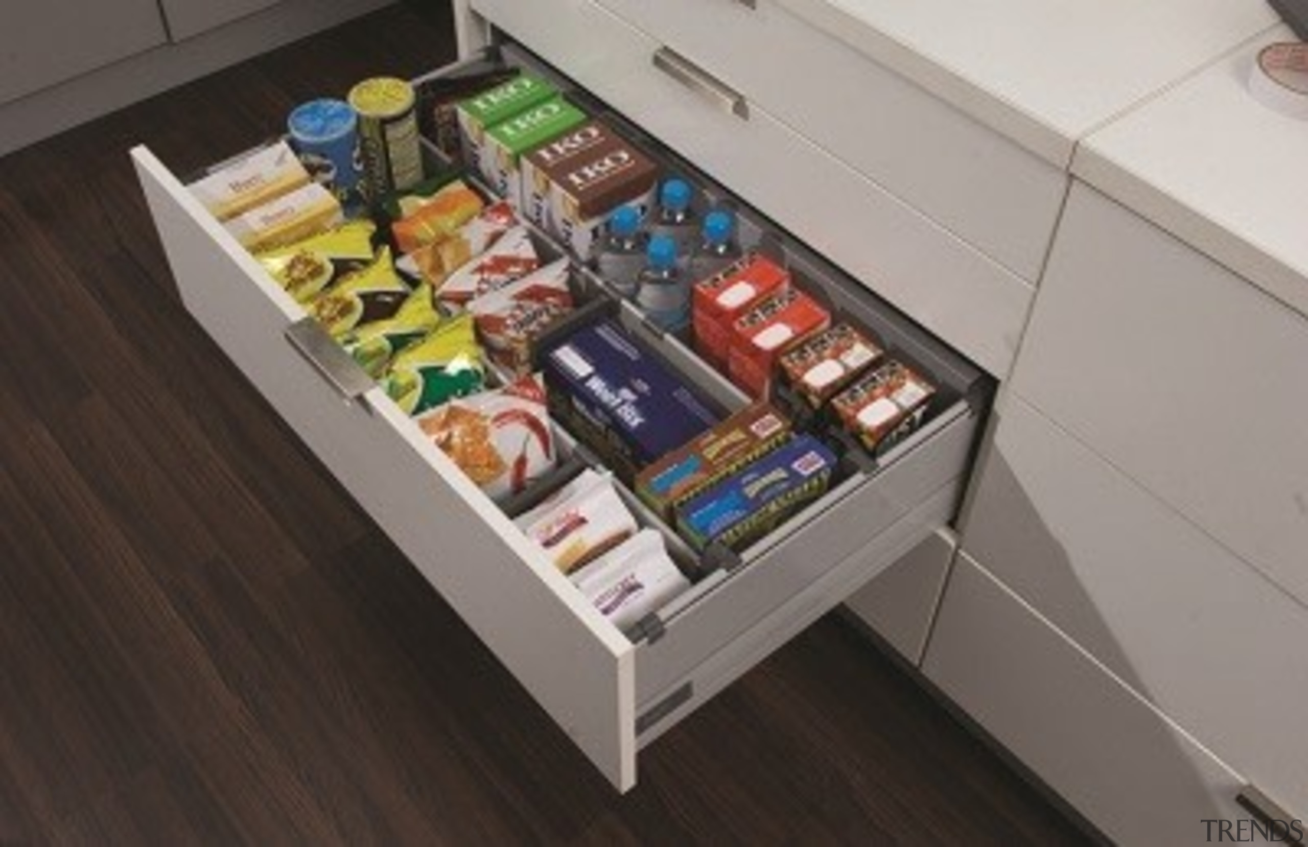 Kits attach to your own drawer fronts and drawer, product, gray, black