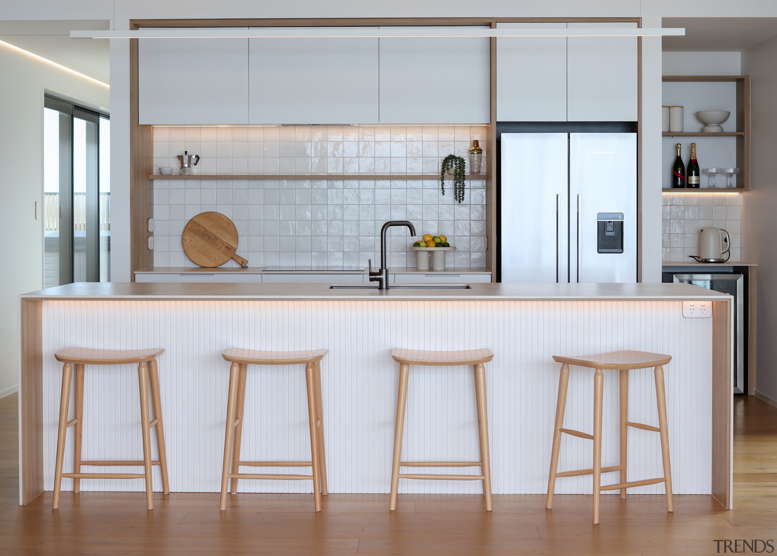 The fridge stands out in the design – 