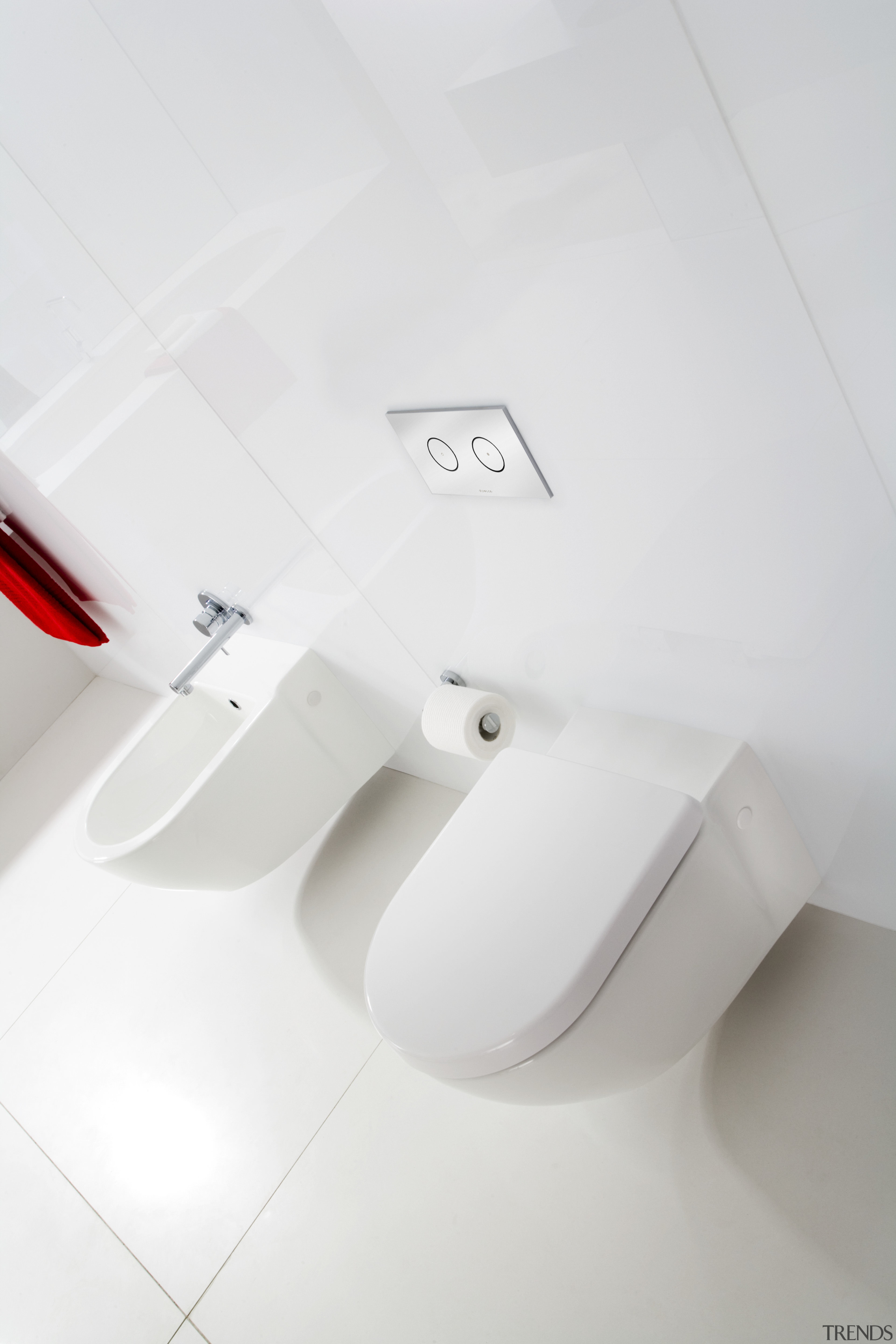 View of a bathroom designed by Ian Moore plumbing fixture, product, product design, tap, toilet seat, white, white