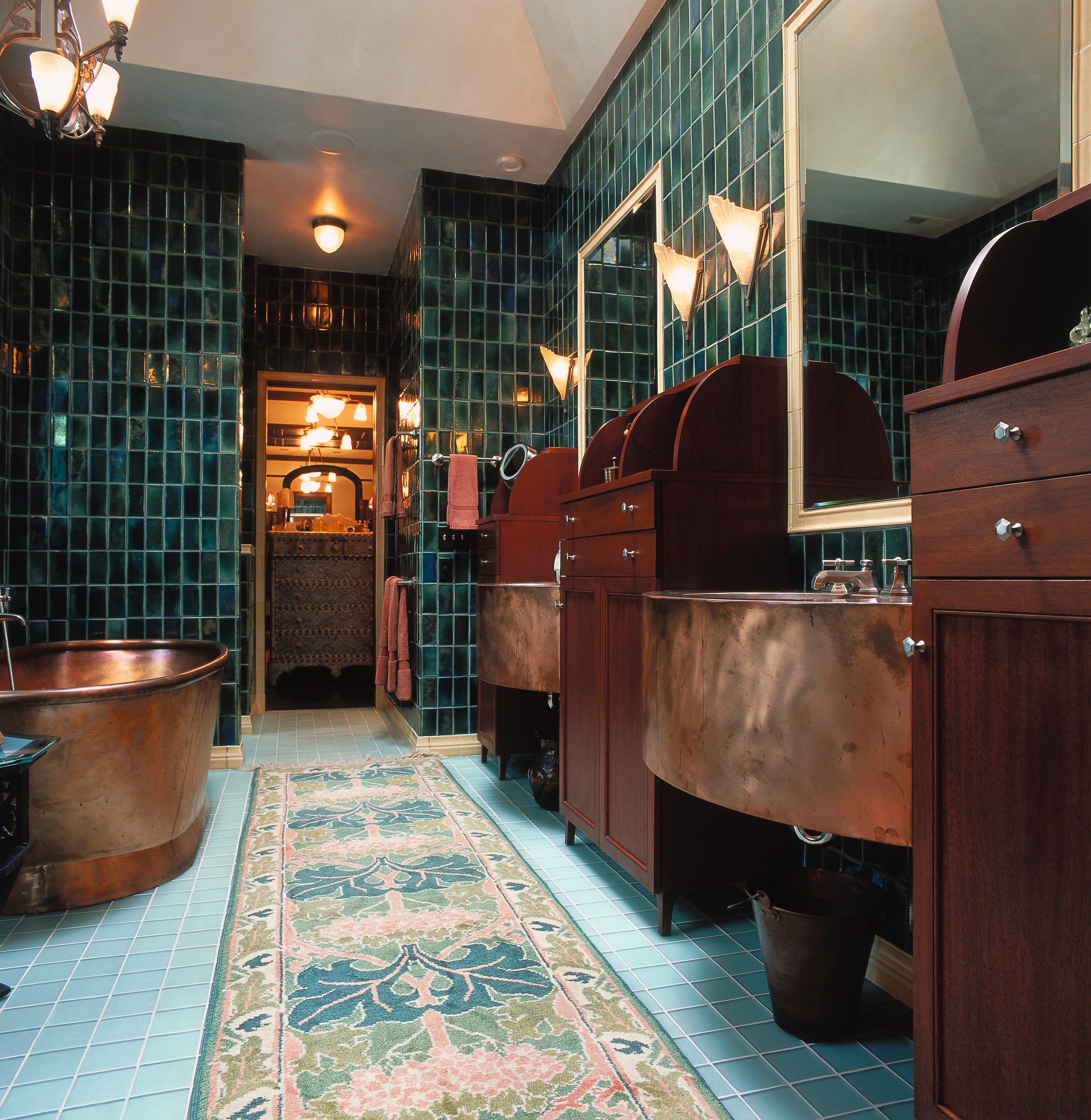 this master suite by architect kathryn Quinn and cabinetry, countertop, floor, flooring, interior design, lobby, room, black