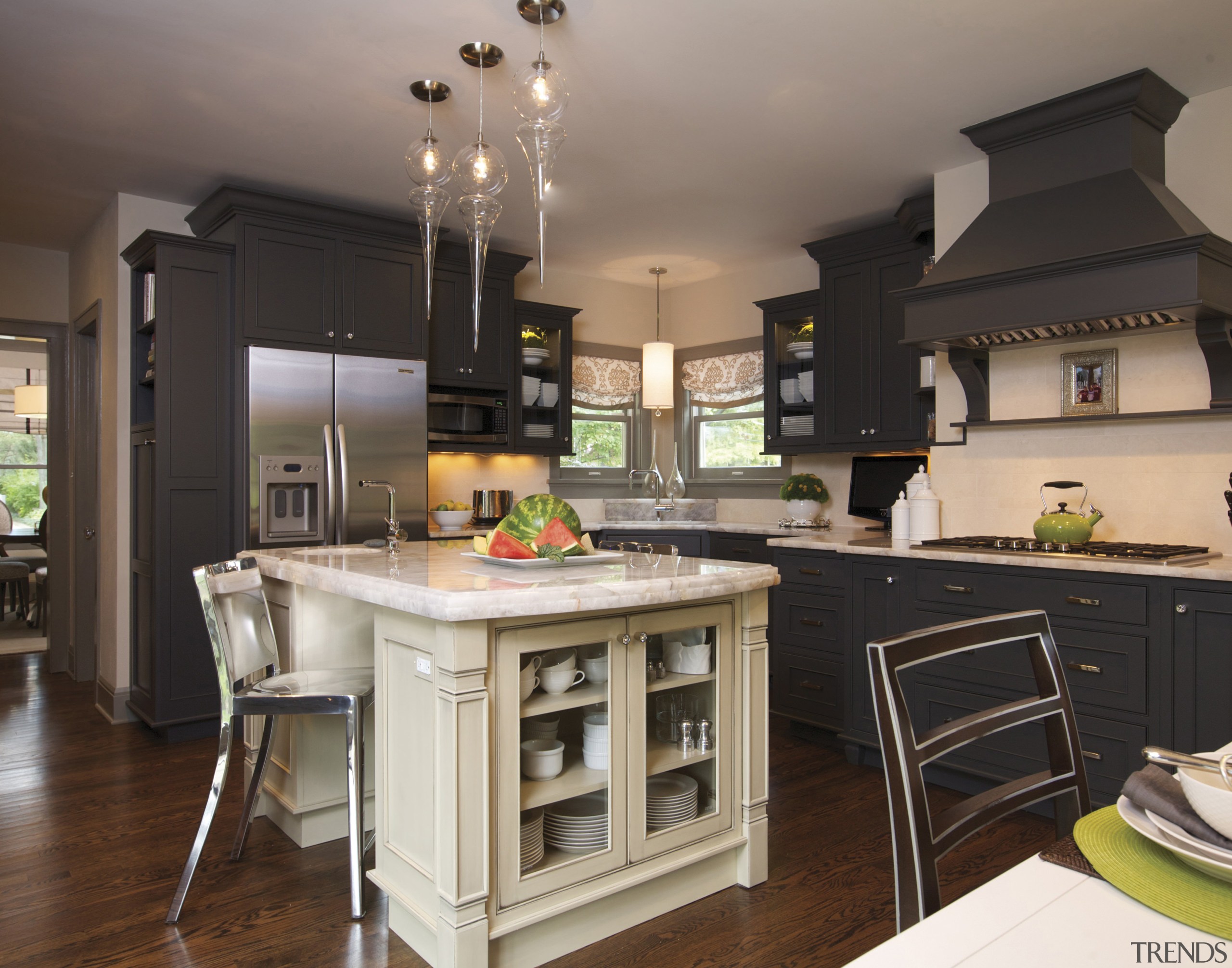 This kitchen was designed by Susan Brunstrum, Sweet cabinetry, countertop, cuisine classique, interior design, kitchen, real estate, room, brown, gray