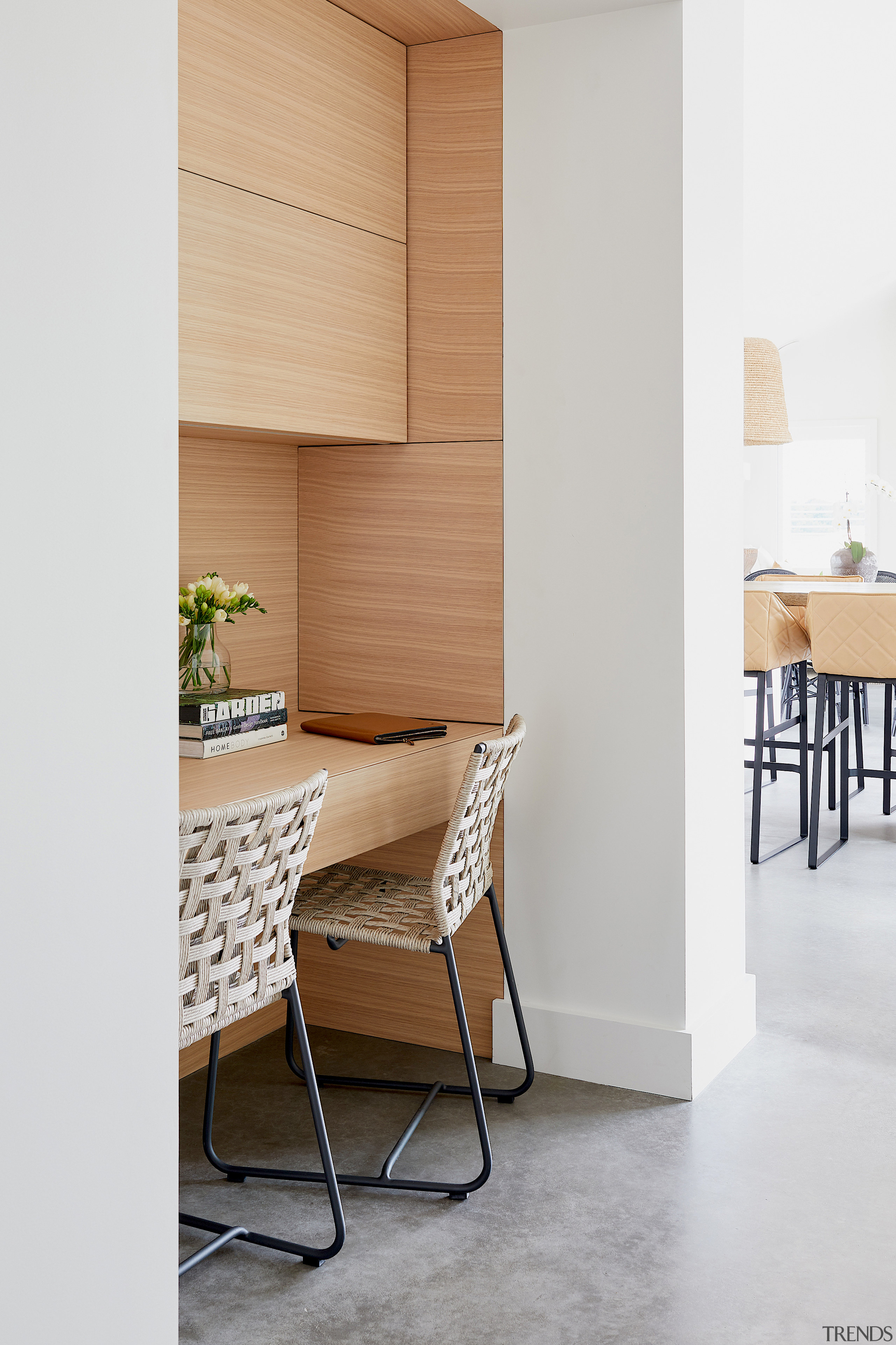 A timber study nook tucked away within the 