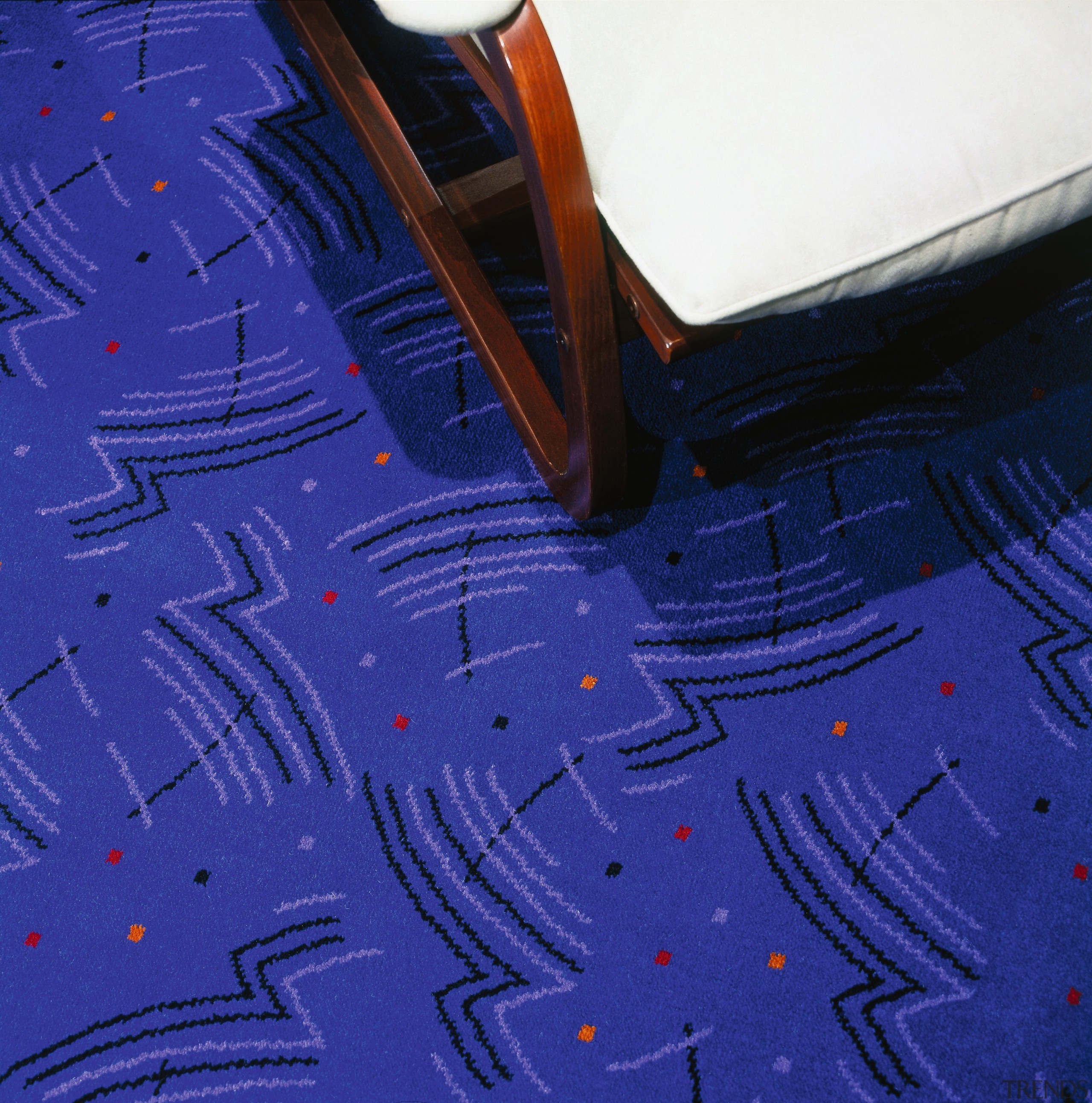 view of deep blue patterned carpet - view angle, area, blue, cobalt blue, design, electric blue, floor, light, line, pattern, purple, space, blue