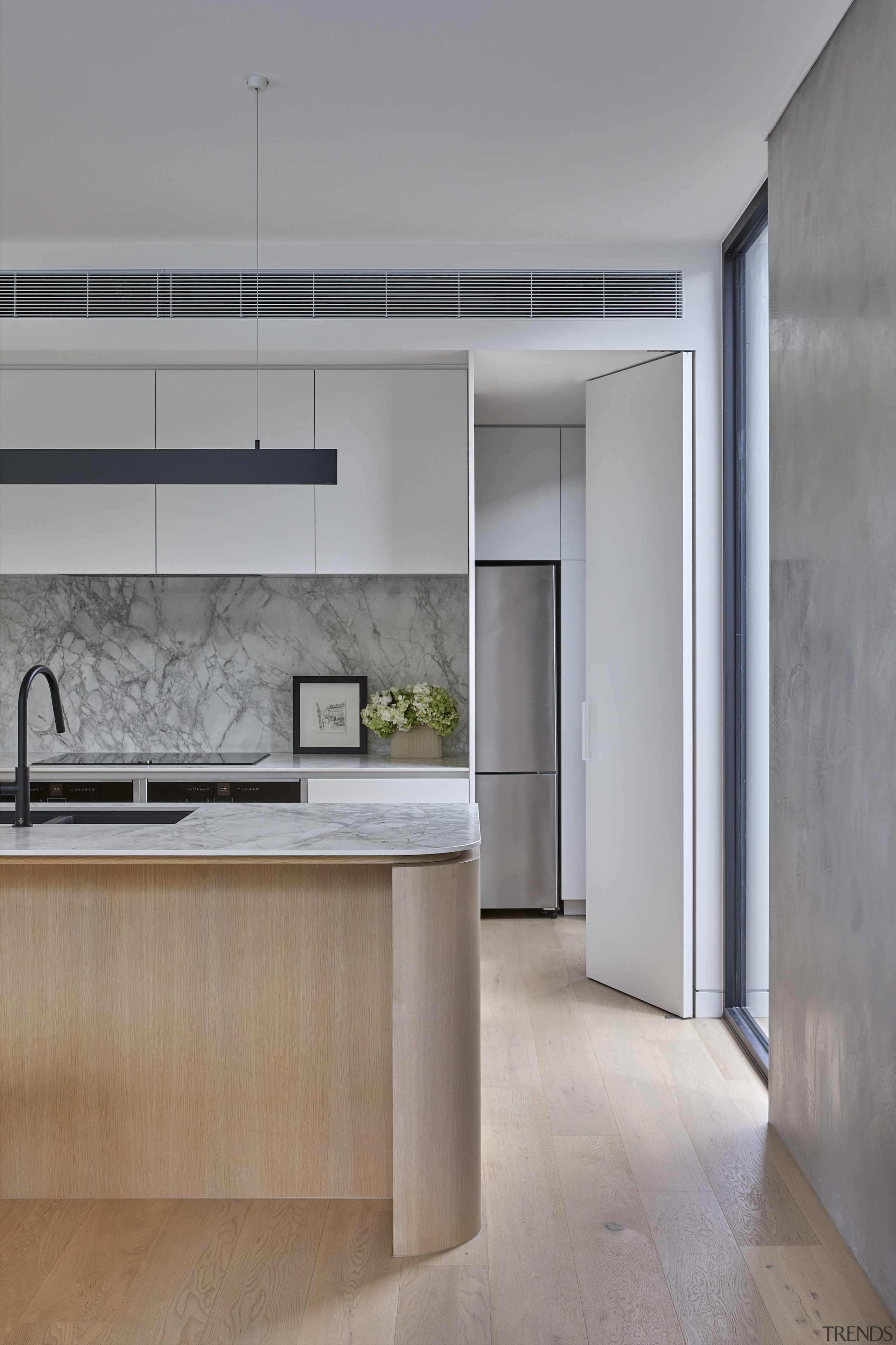 The floor-to-ceiling concealed door to the butler's pantry. 