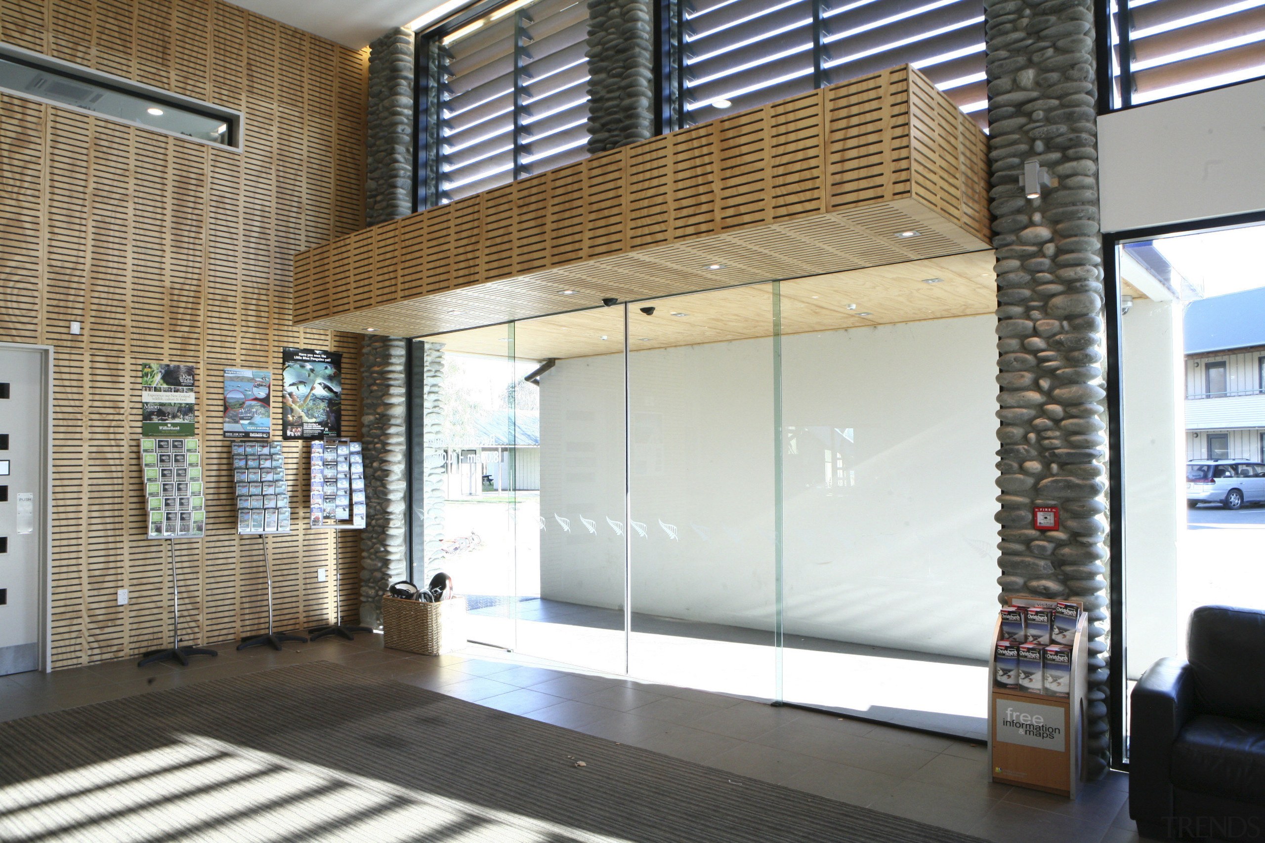 View of the Christchurch Top Ten Holiday Park door, glass, interior design, lobby, real estate, wall, white