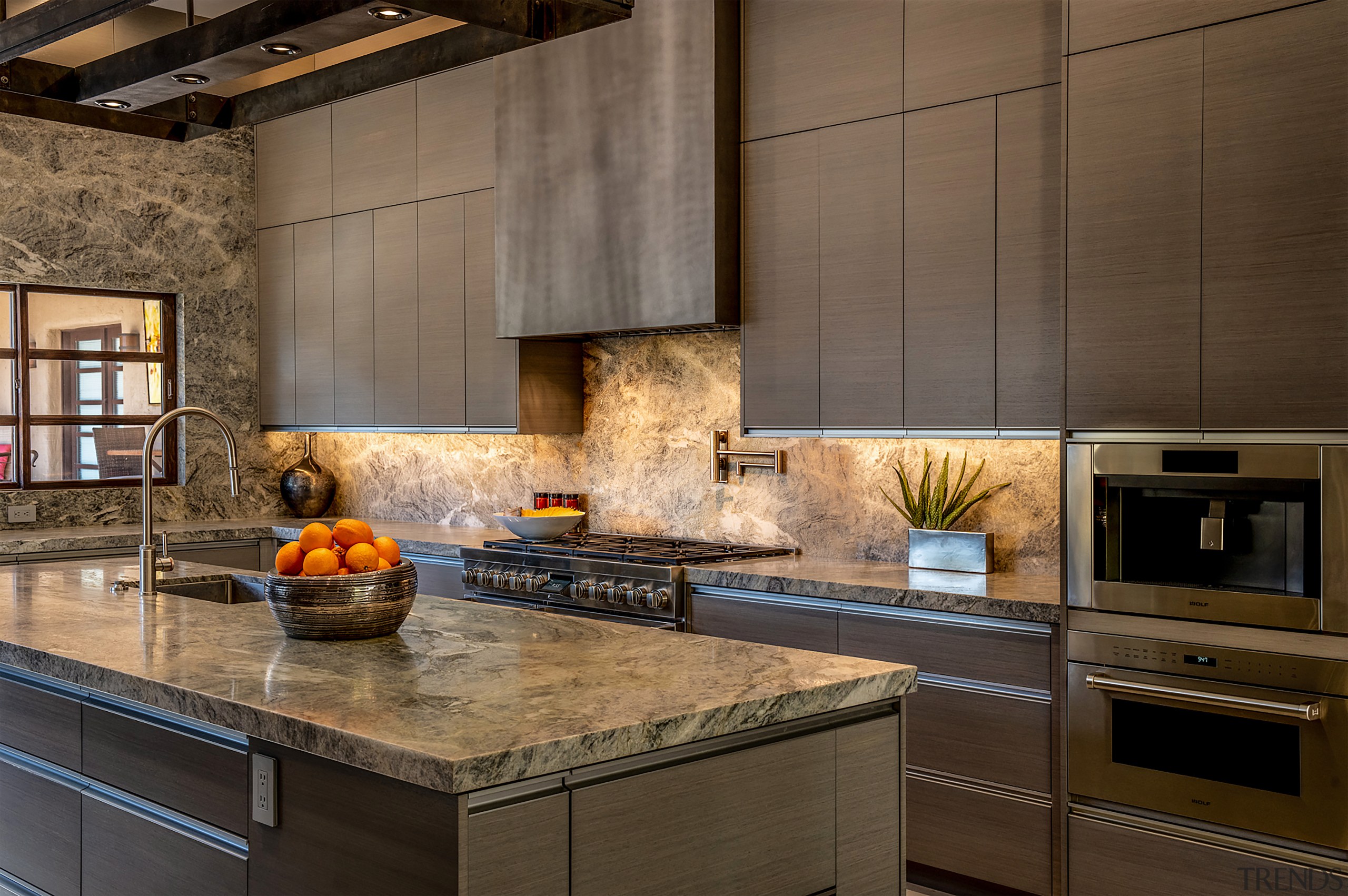 A custom metal rangehood cover is an unexpected 
