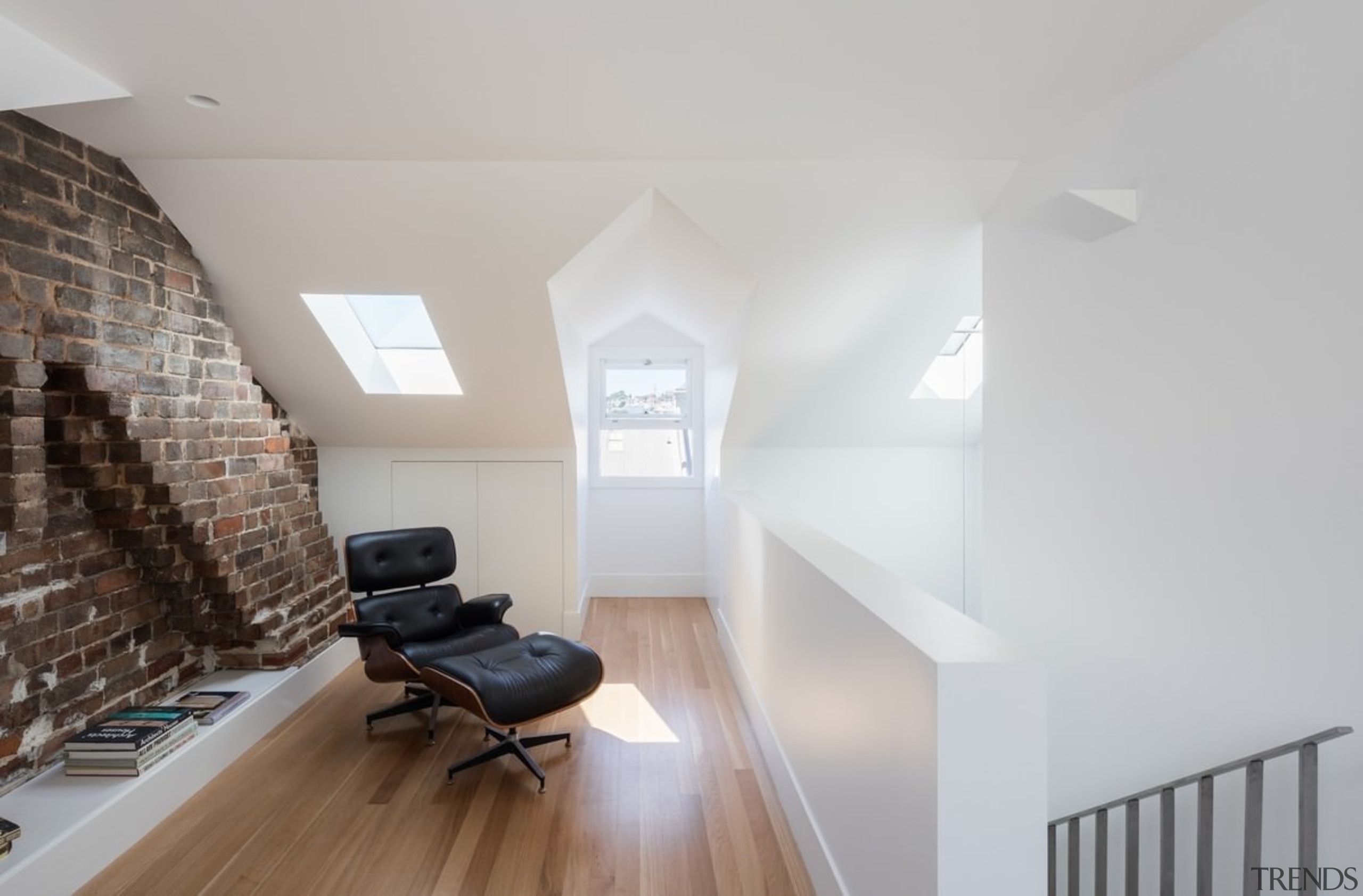 Architect: Anton Kouzmin ArchitecturePhotography by Katherine Lu architecture, ceiling, daylighting, floor, flooring, home, house, interior design, living room, loft, property, real estate, room, wall, gray