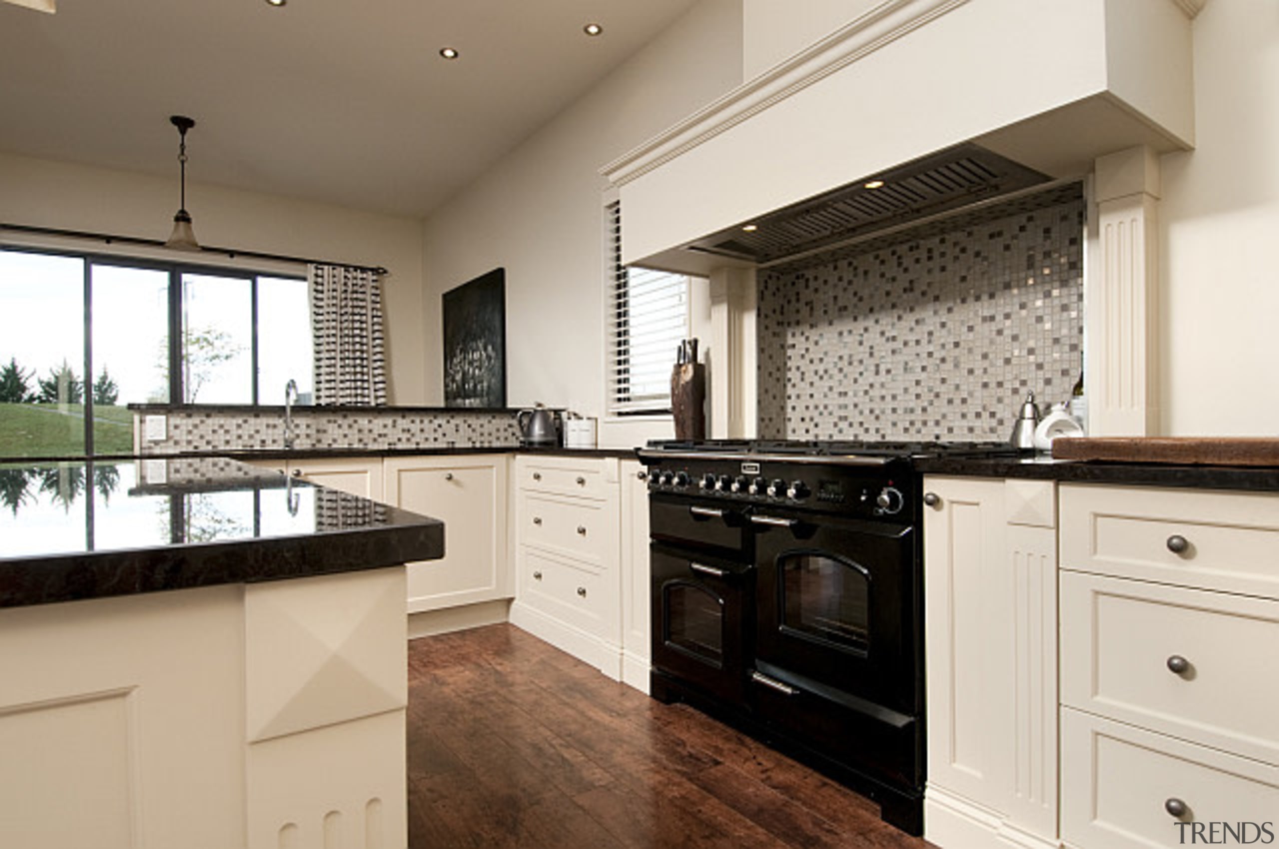 Traditional country style kitchen at home by Fowler cabinetry, countertop, cuisine classique, floor, flooring, interior design, kitchen, property, real estate, room, white, brown