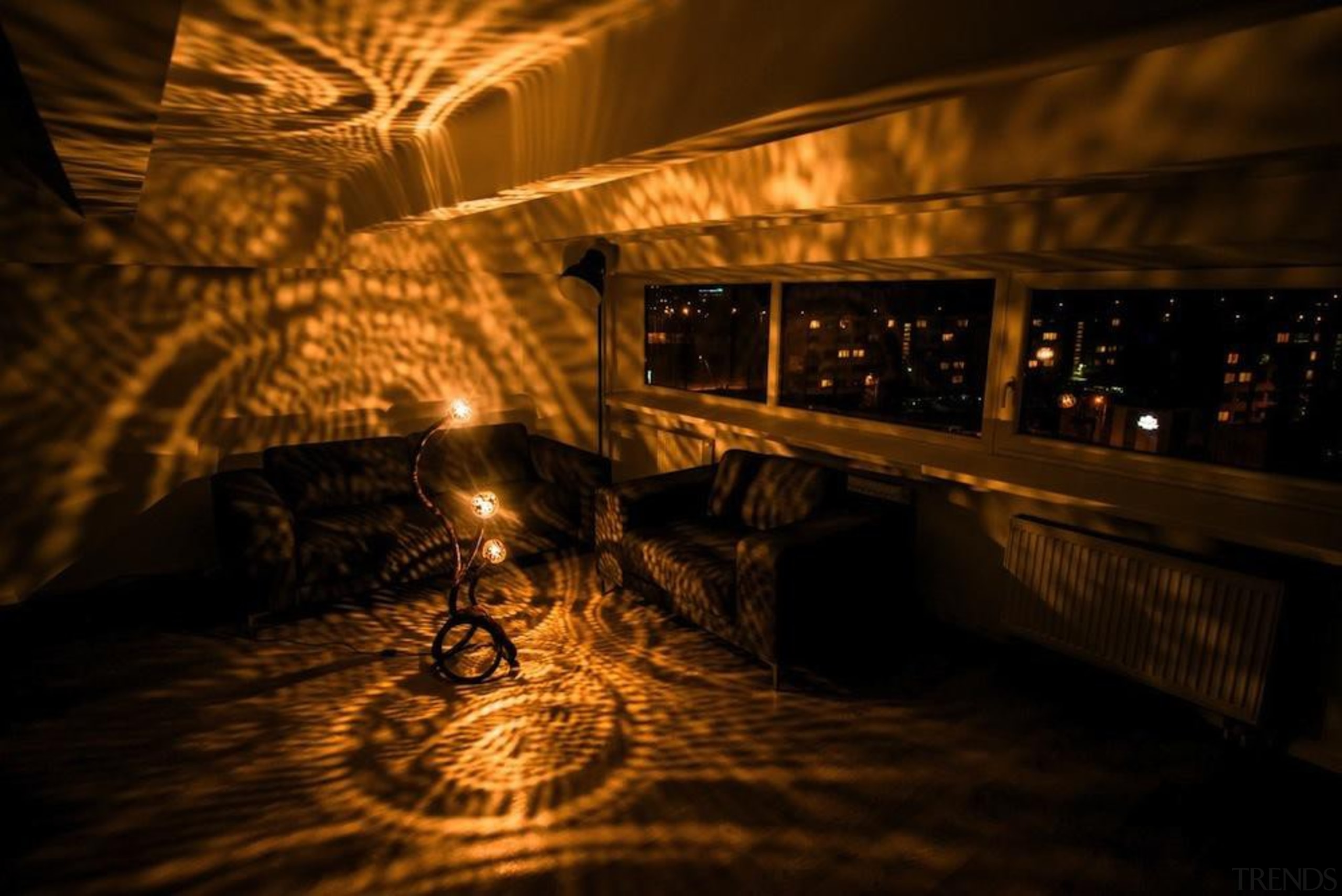 These handcrafted lamps by Vainius Kubilius not only darkness, light, lighting, night, reflection, water, brown