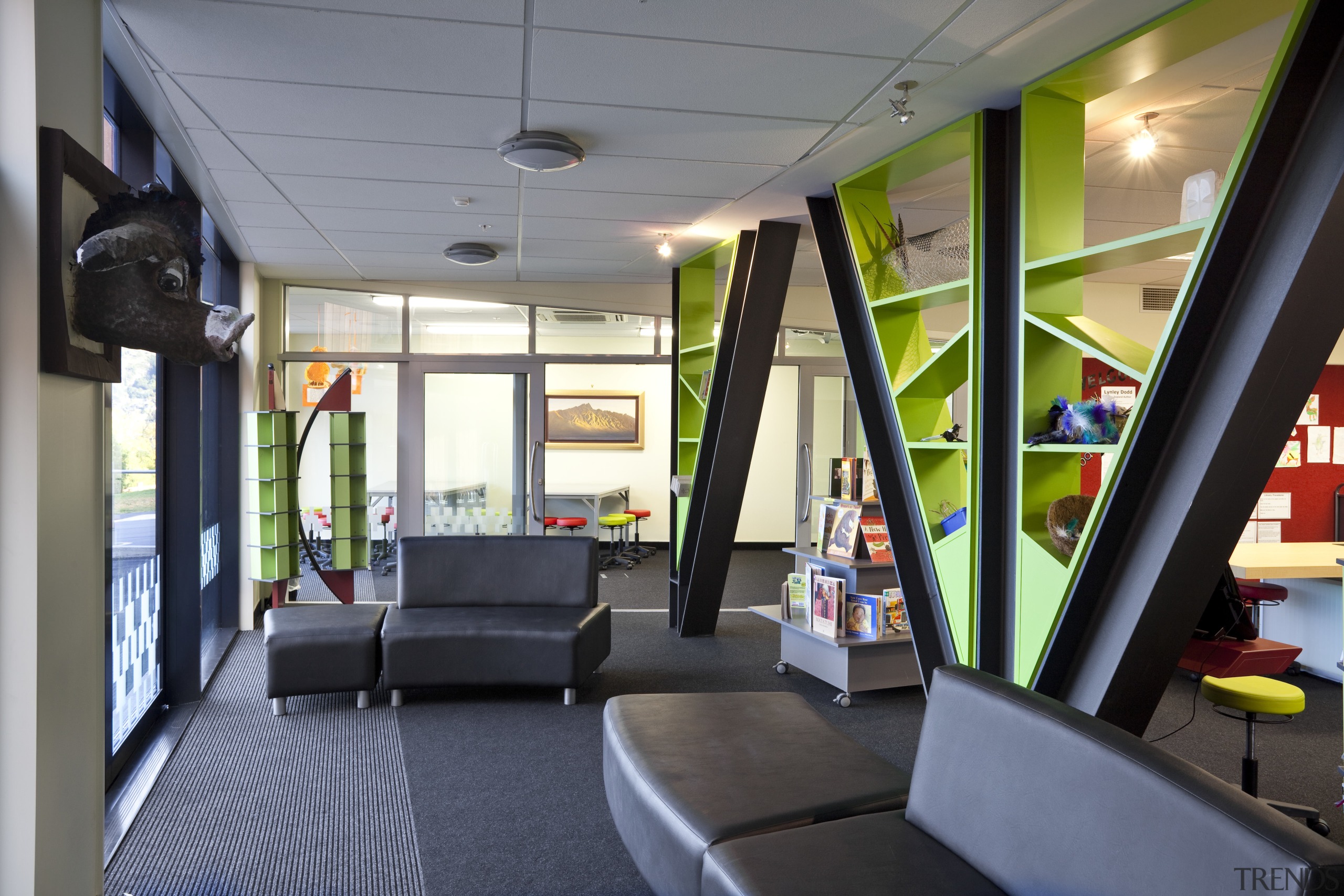 View of Remarkables Primary School in Queenstown. - interior design, gray, black