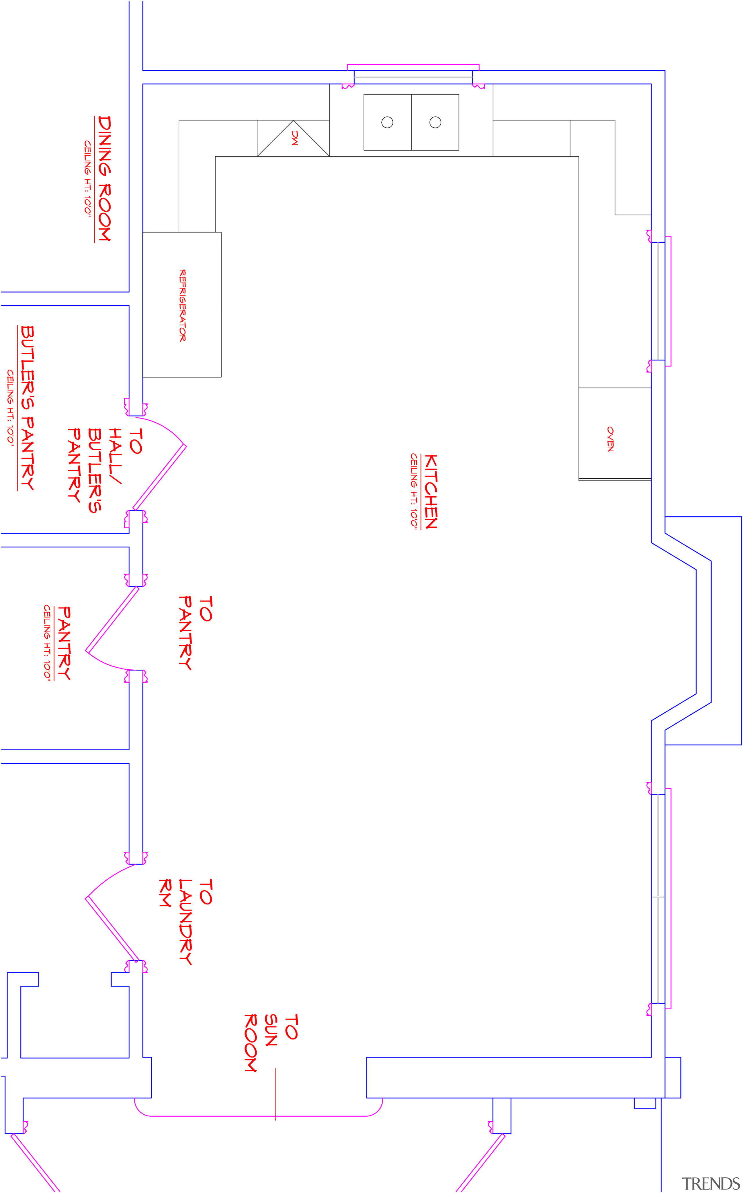 floor plan of kitchen area - floor plan angle, area, diagram, font, line, product, text, white