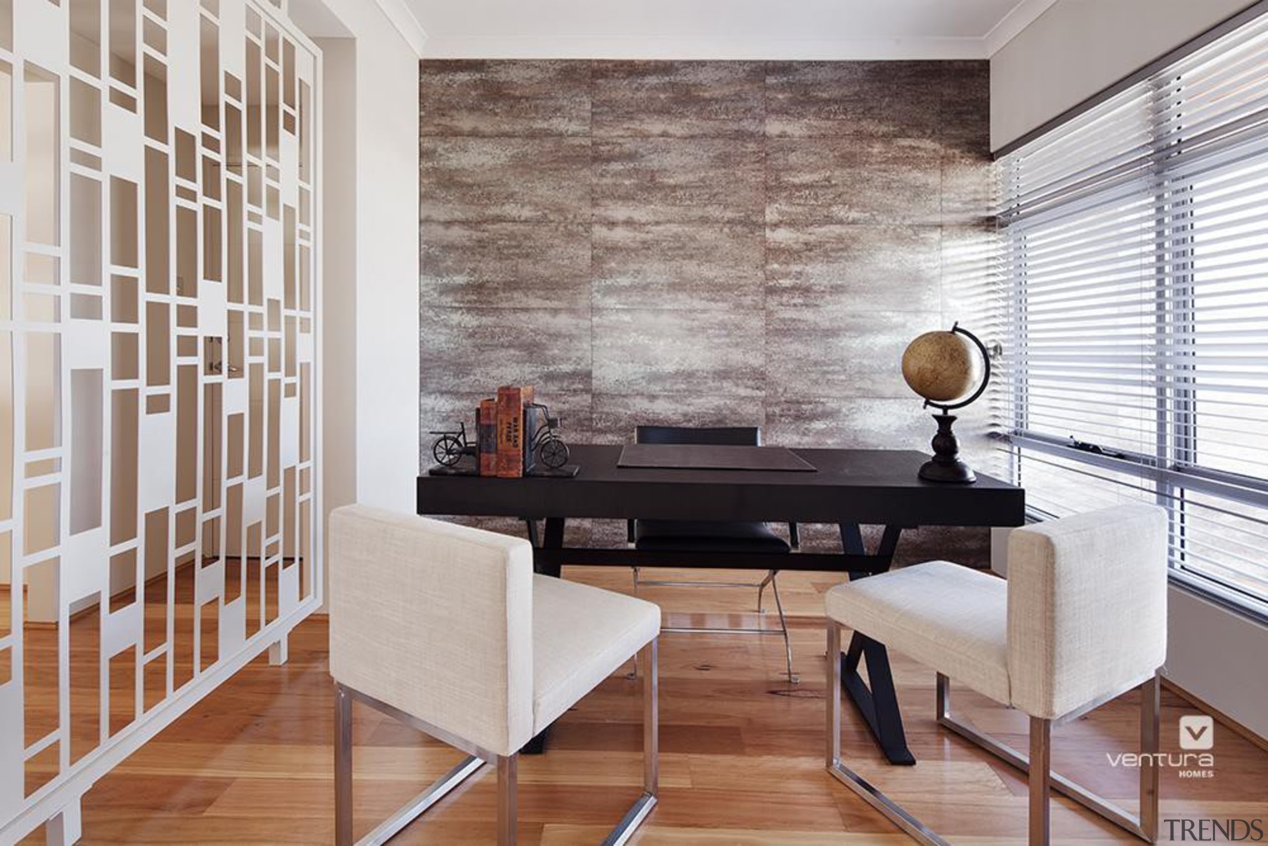 Home office / study design. - The Prodigy architecture, floor, flooring, furniture, hardwood, home, interior design, interior designer, laminate flooring, living room, loft, table, wall, wood, wood flooring, gray