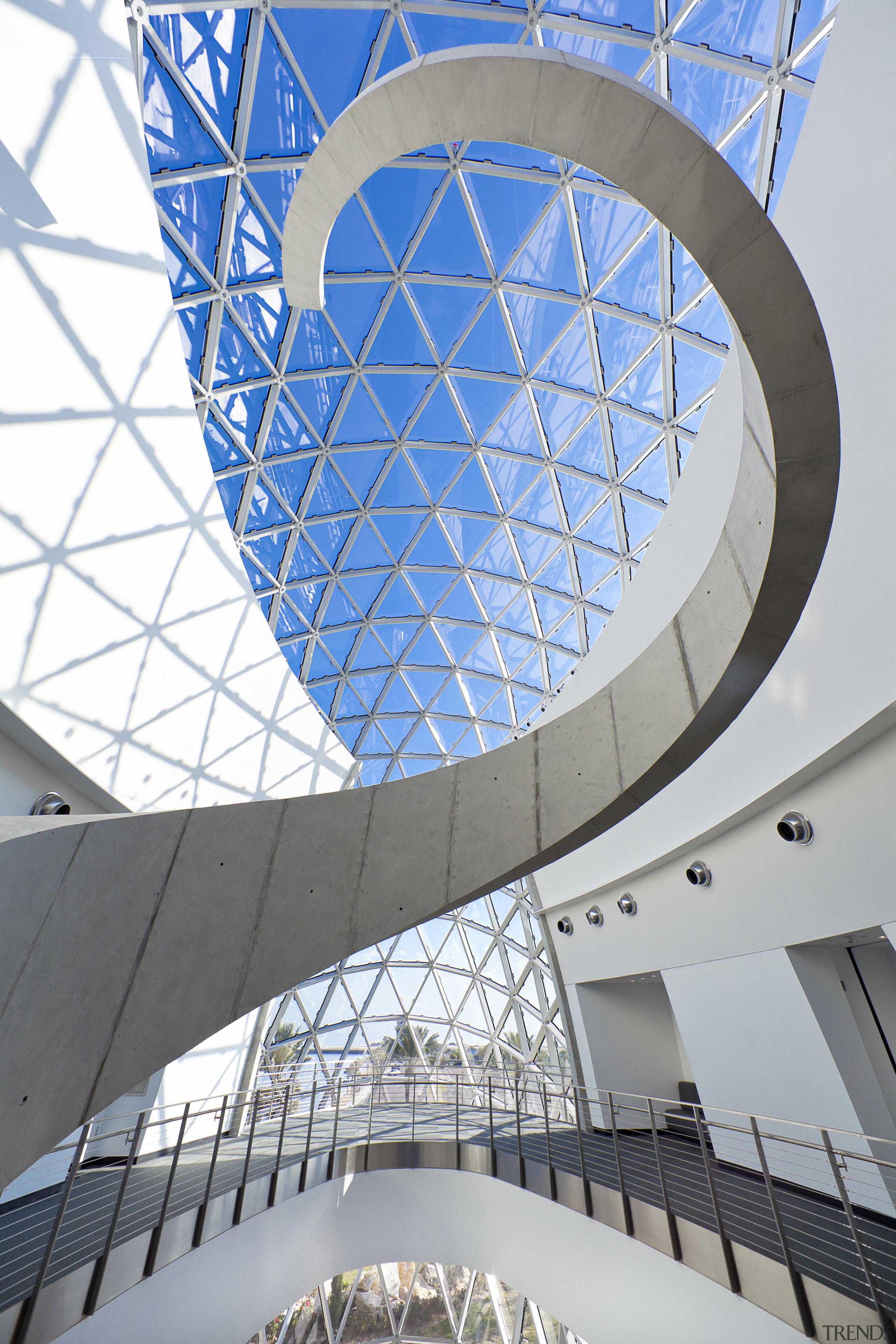 View of new art museum designed to house architecture, building, corporate headquarters, daylighting, daytime, facade, fixed link, headquarters, landmark, line, metropolitan area, sky, structure, symmetry, tourist attraction, gray