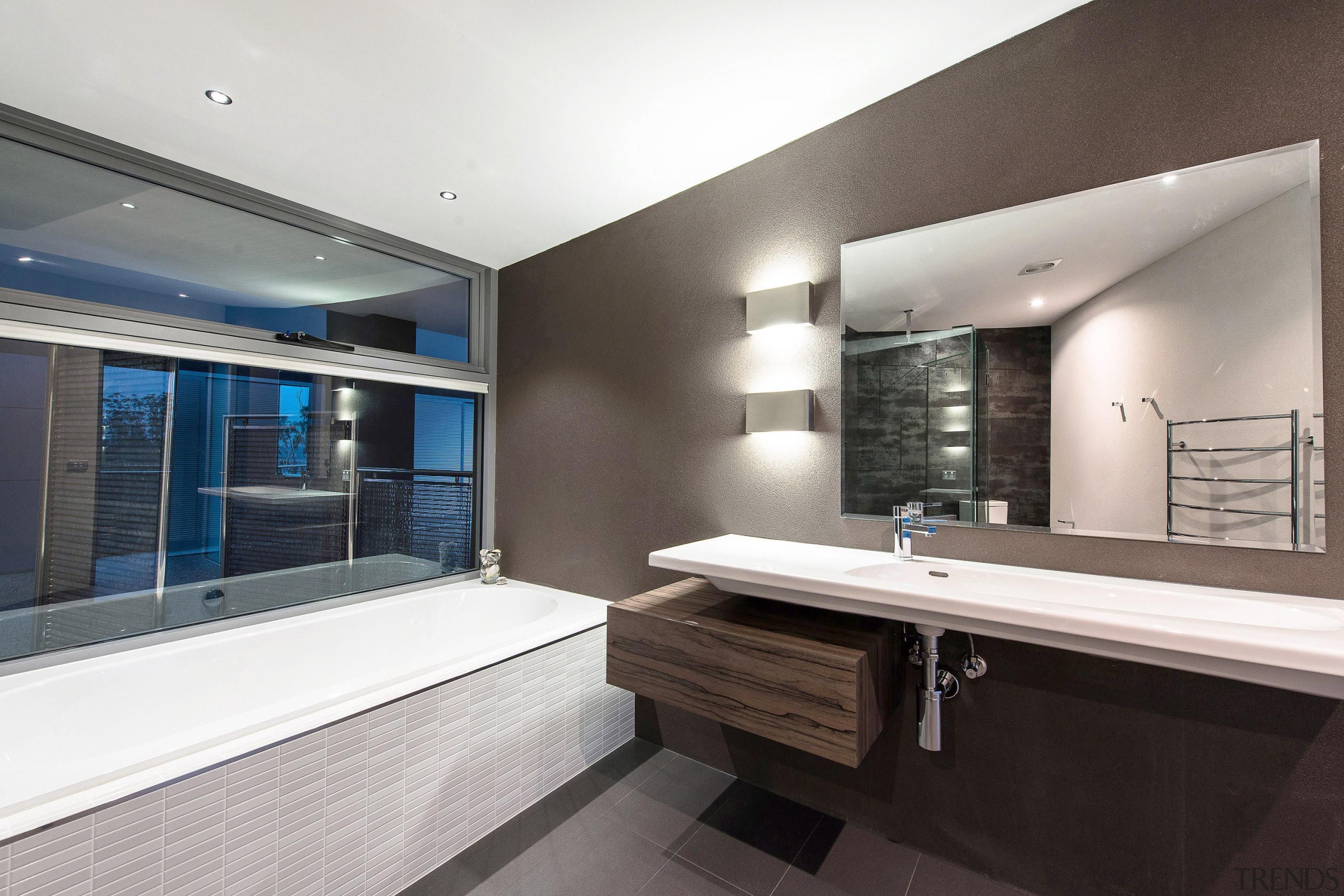 Winner Bathroom Design of the Year 2013 Tasmania architecture, bathroom, estate, interior design, property, real estate, room, white, gray