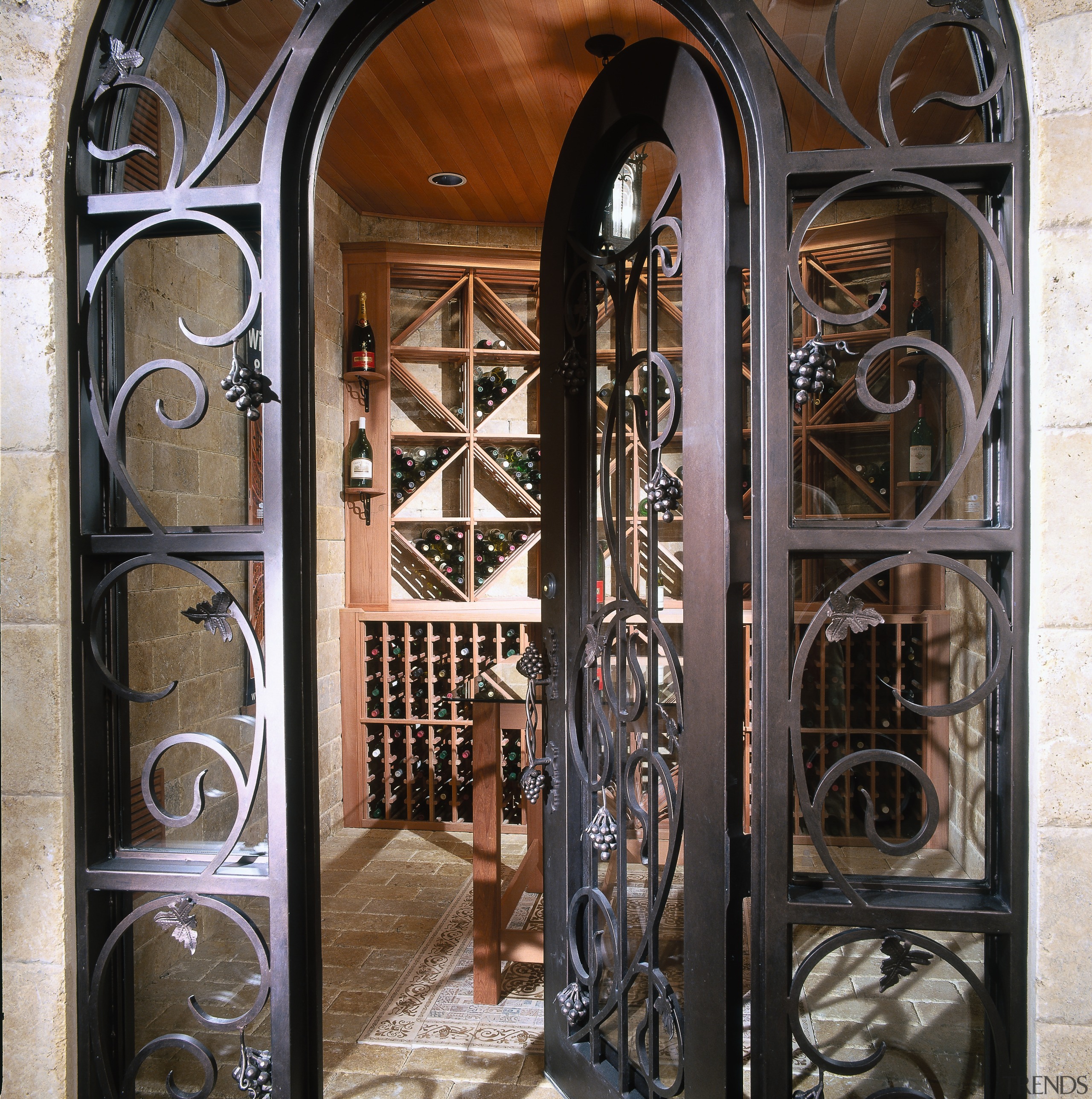View of the entrance way - View of door, glass, iron, metal, window, black
