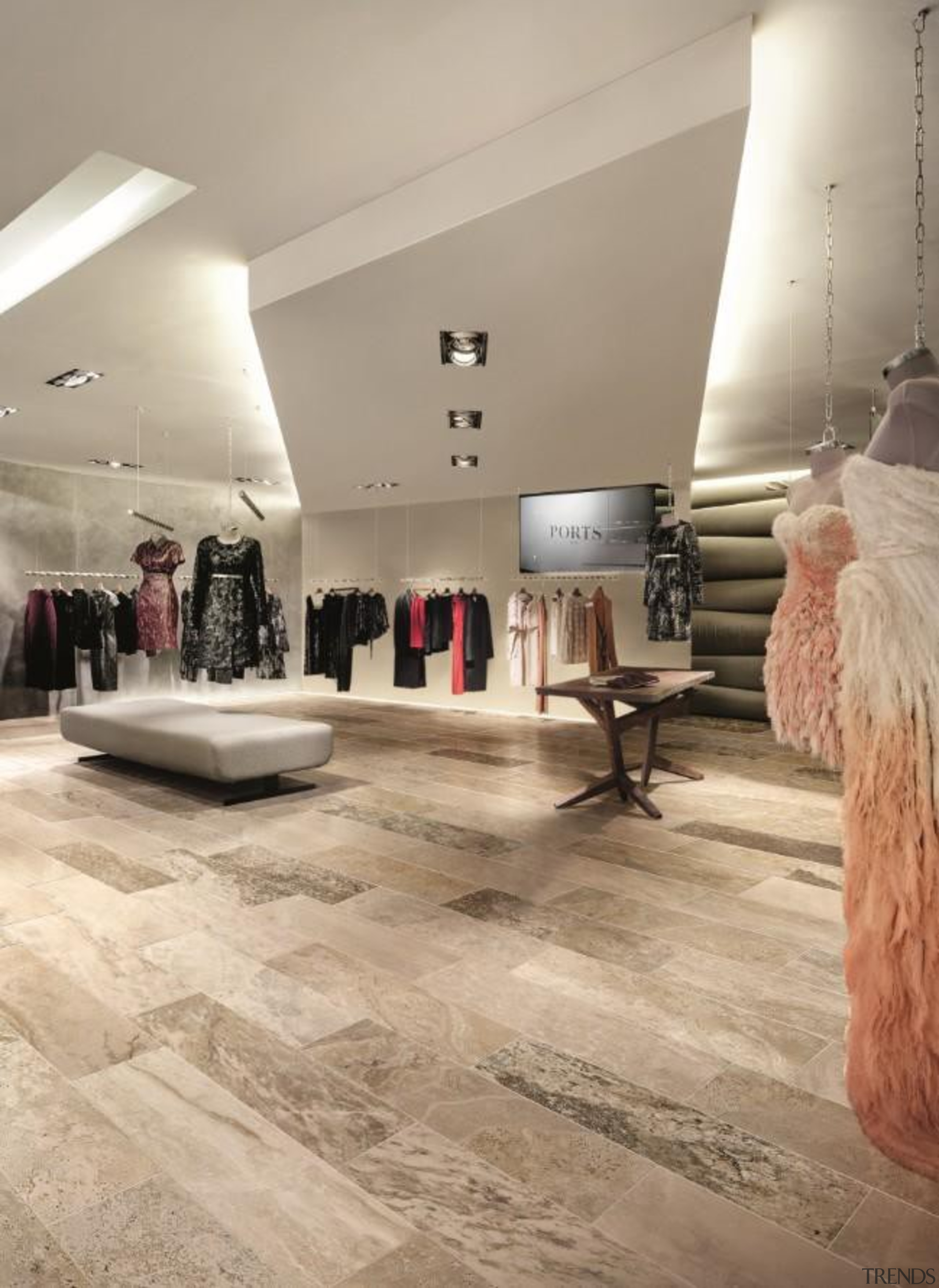 Suitable for use in private,public and retail locations,natural-look ceiling, floor, flooring, hardwood, interior design, laminate flooring, living room, lobby, tile, wood, wood flooring, orange