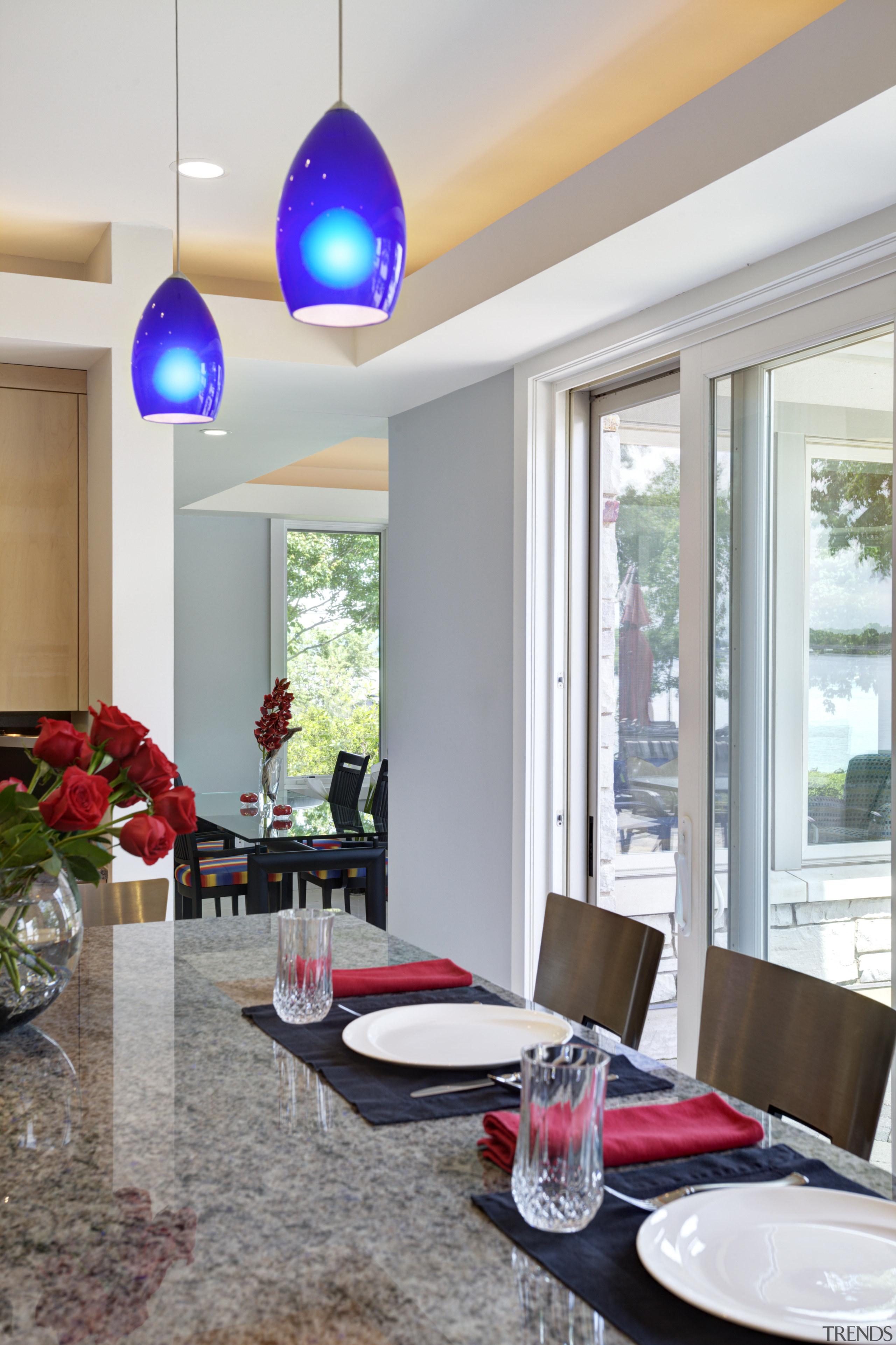 Modern kitchen by Mary Jane Pappas and Patricia ceiling, dining room, home, interior design, living room, real estate, room, table, window, gray, white