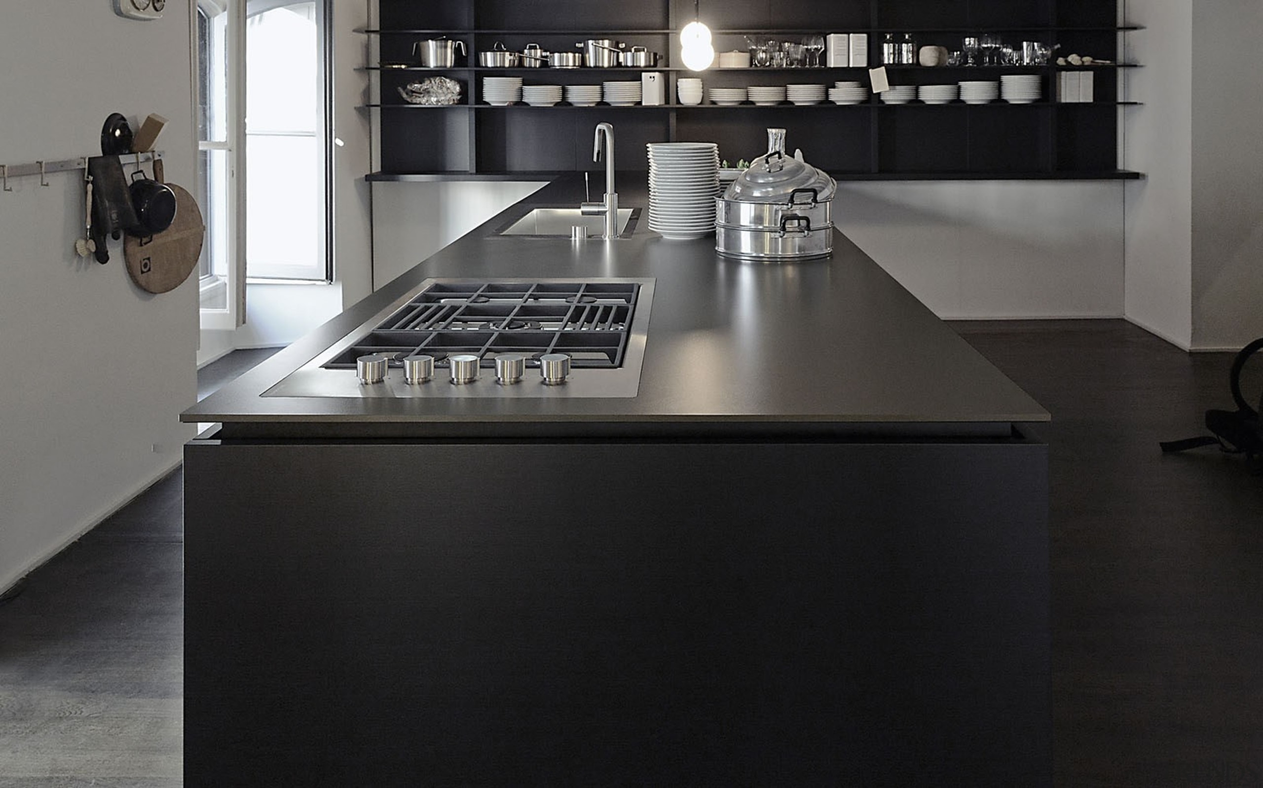 DOMOOS Encimera 3 - DOMOOS Encimera 3 - countertop, floor, flooring, furniture, kitchen, product design, black, gray