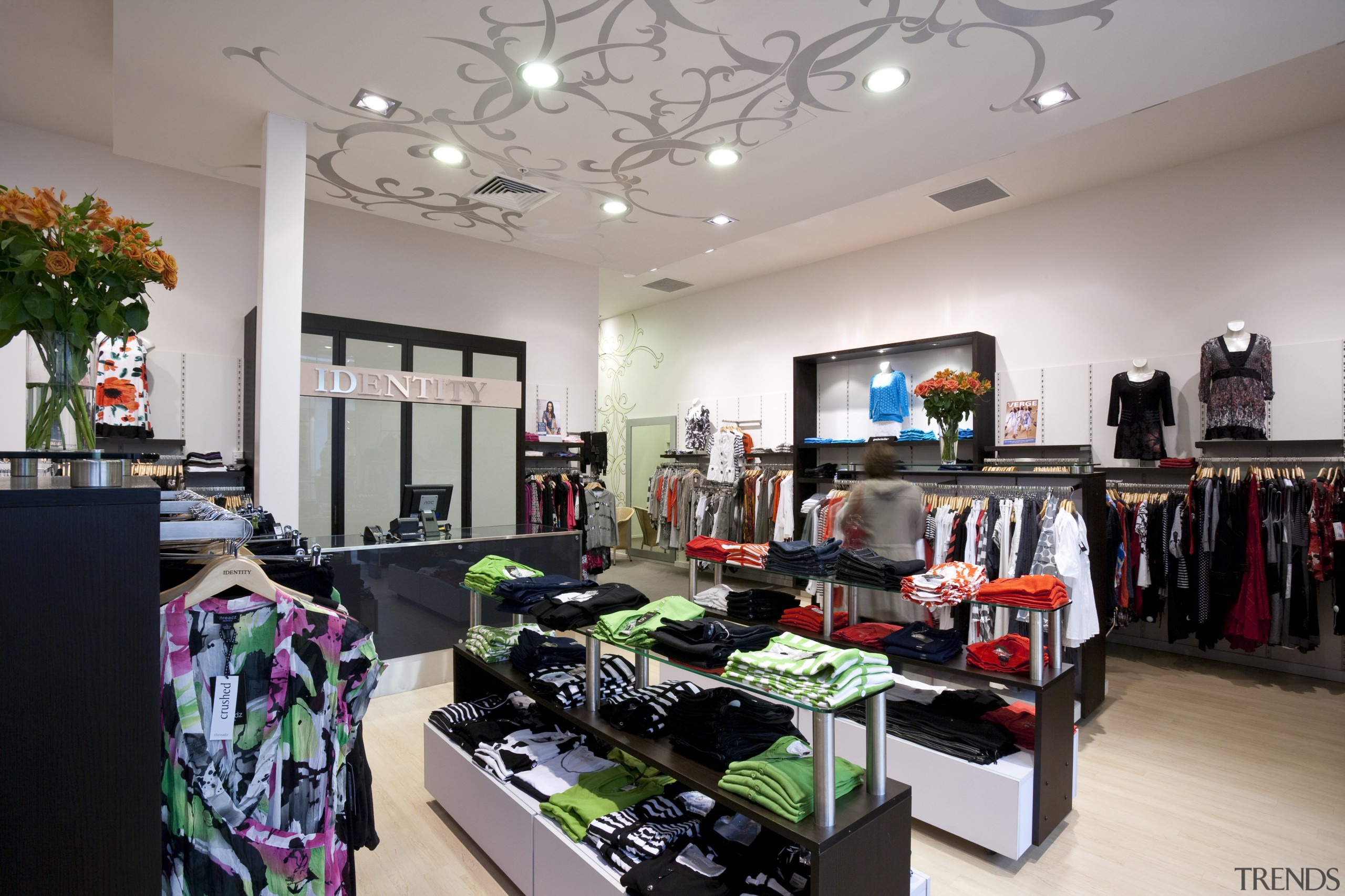 View of shops fitted by Dimension Shopfitters. - boutique, interior design, outlet store, retail, gray