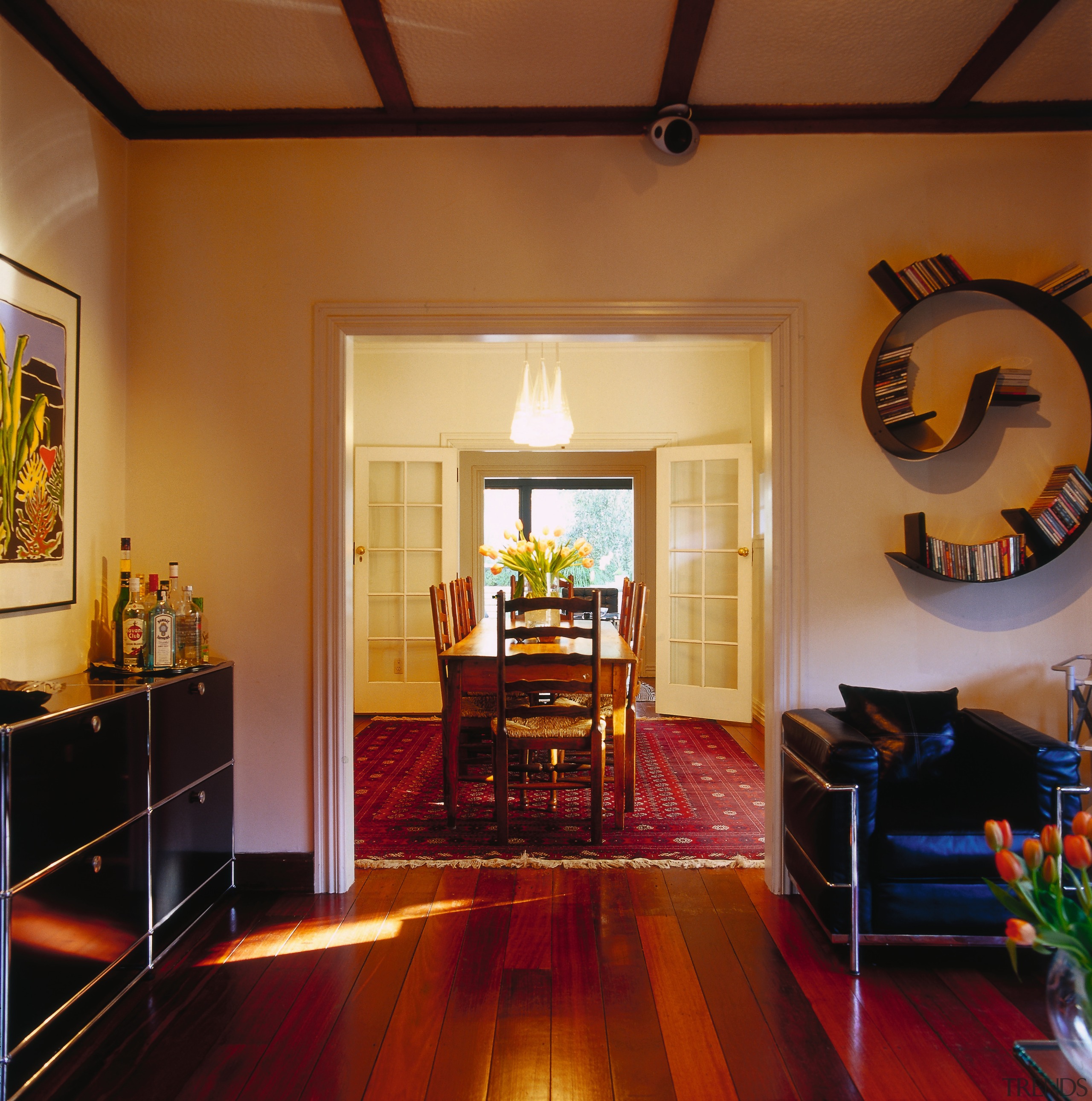 View of this living &amp; dining area - ceiling, dining room, estate, flooring, hardwood, home, interior design, living room, real estate, room, brown
