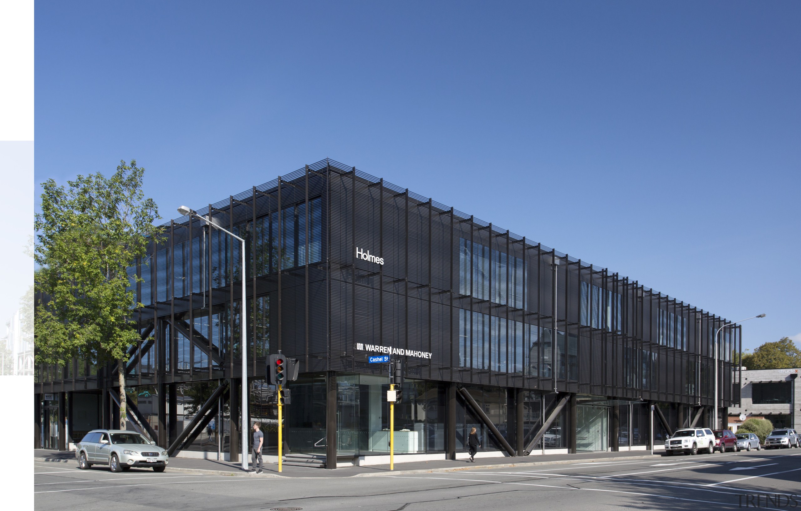 Black is back  the new offices of architecture, building, commercial building, corporate headquarters, facade, headquarters, house, mixed use, sky, structure, teal, black