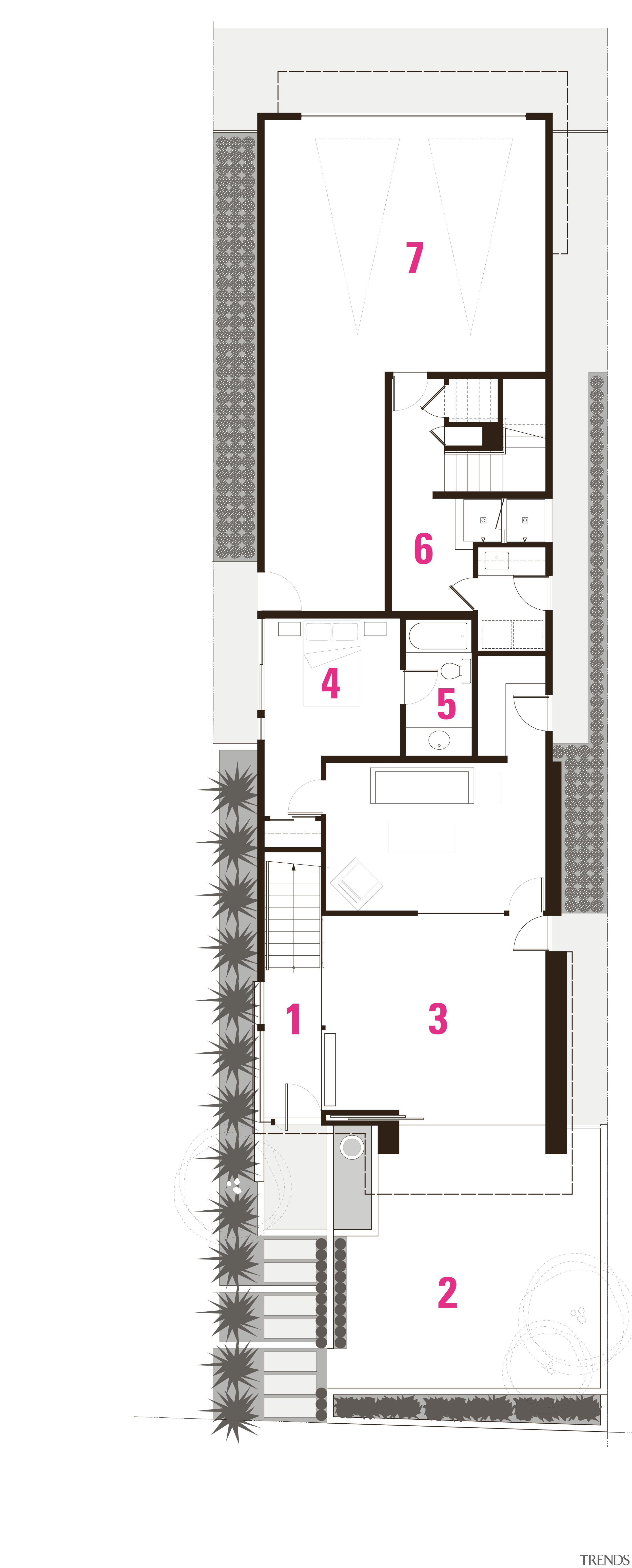 1 entrance, 2 patio, 3 rumpus, 4 bedroom, architecture, design, floor plan, plan, product, product design, structure, white