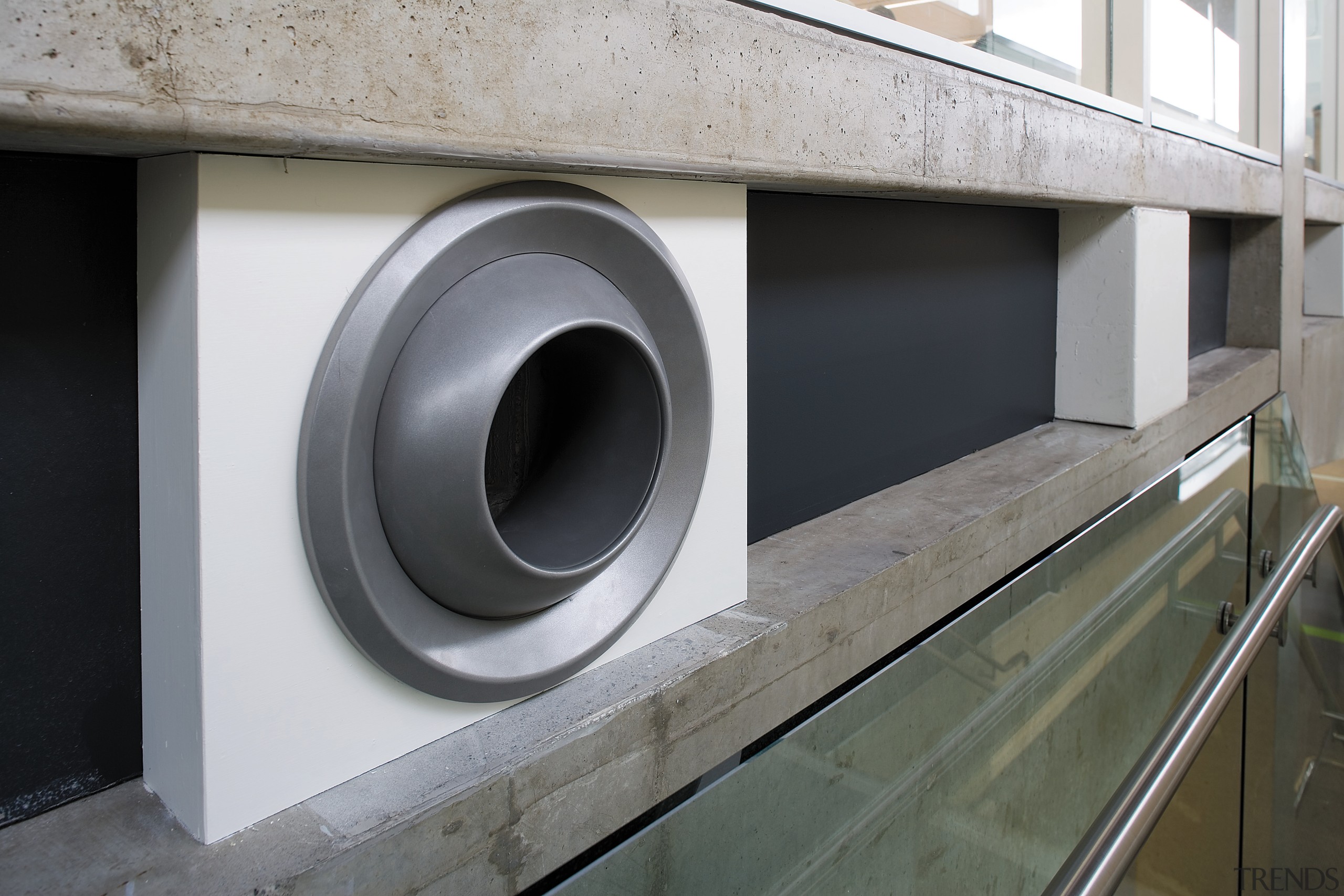 A view of the air conditioning system. - product design, gray, black