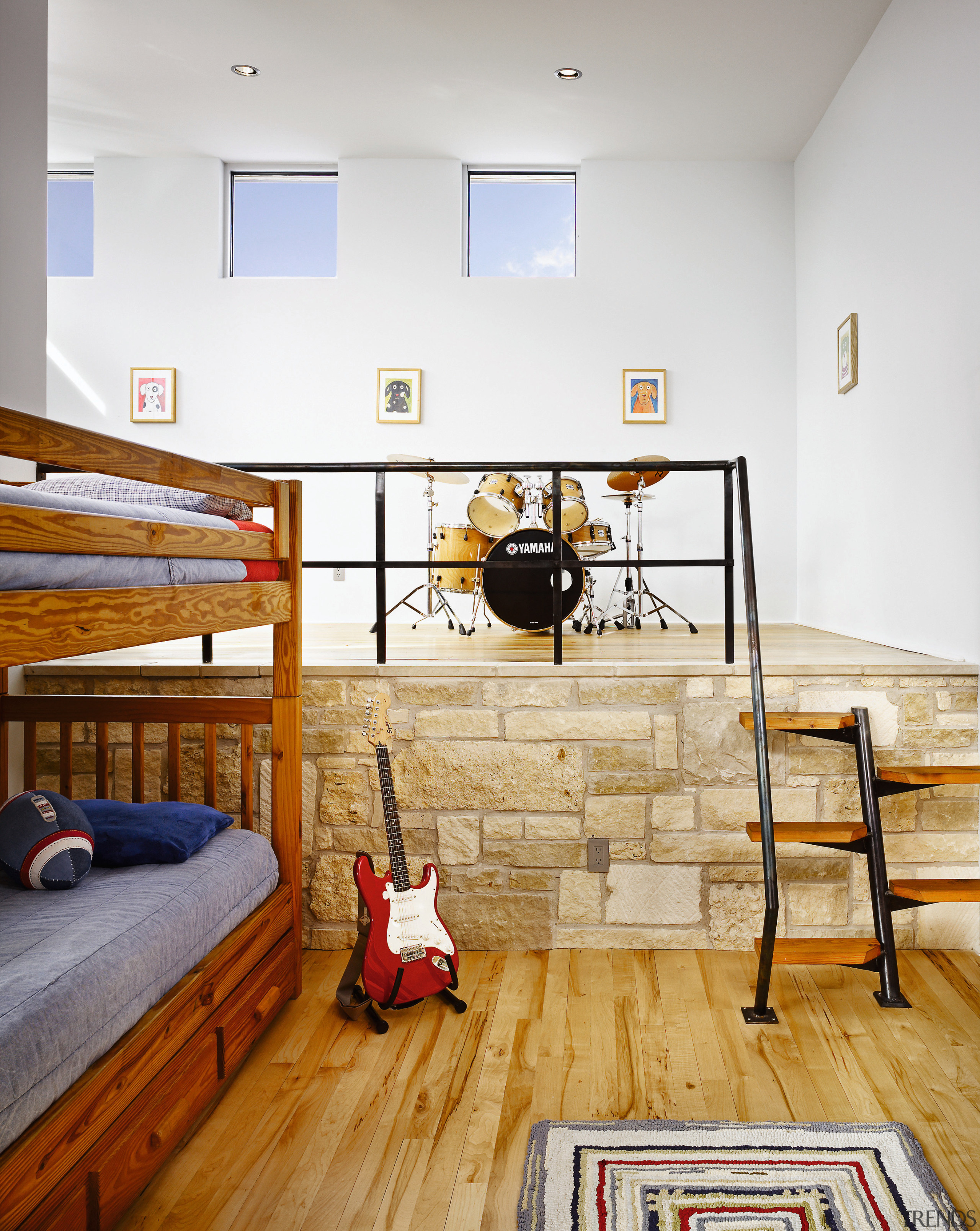 view of the bedroom featuring timber laminate flooring, floor, flooring, furniture, hardwood, home, house, interior design, laminate flooring, living room, room, wall, wood, wood flooring, white