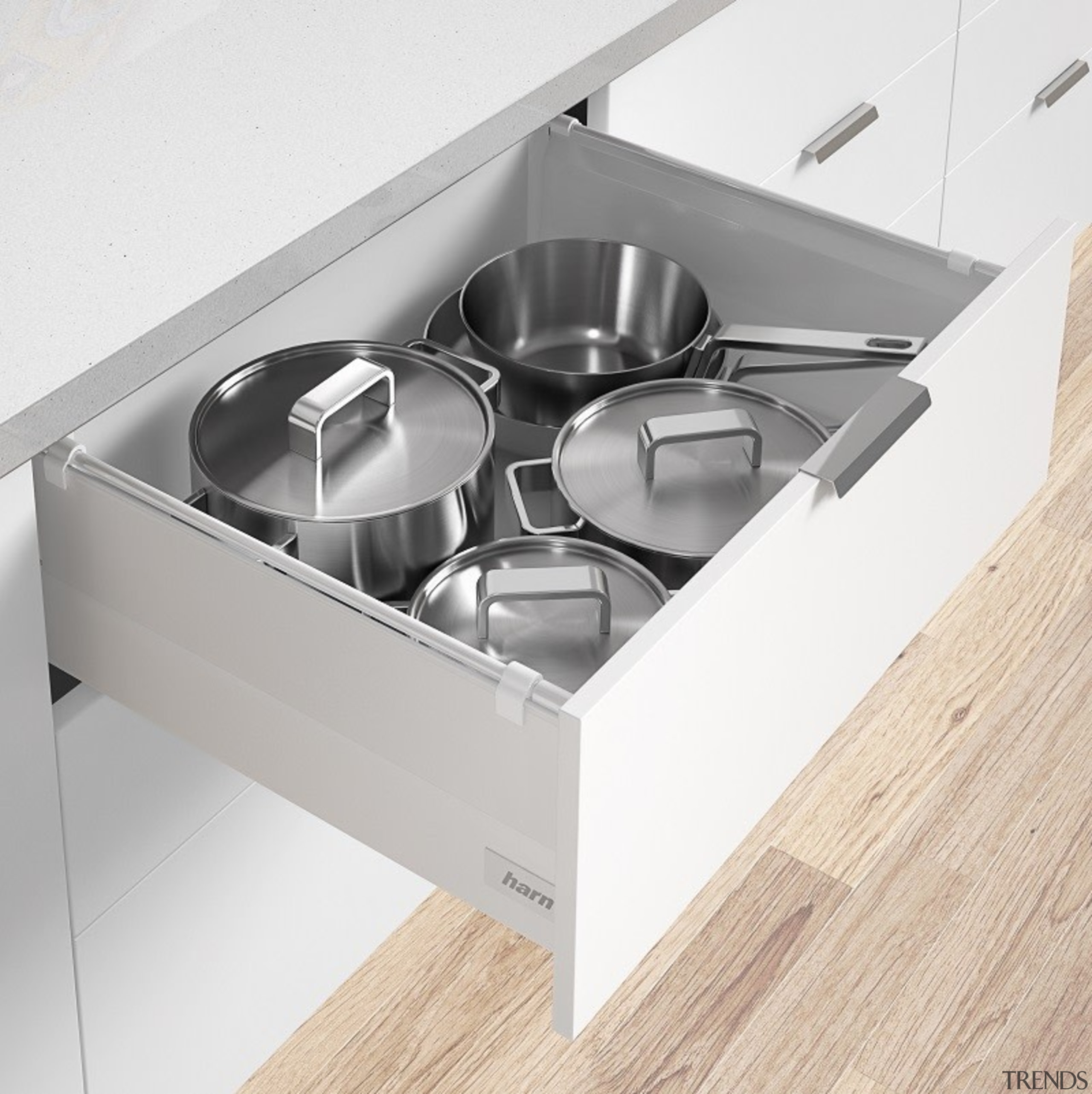 Drawer kit in classic white with soft close drawer, furniture, product, product design, tableware, white