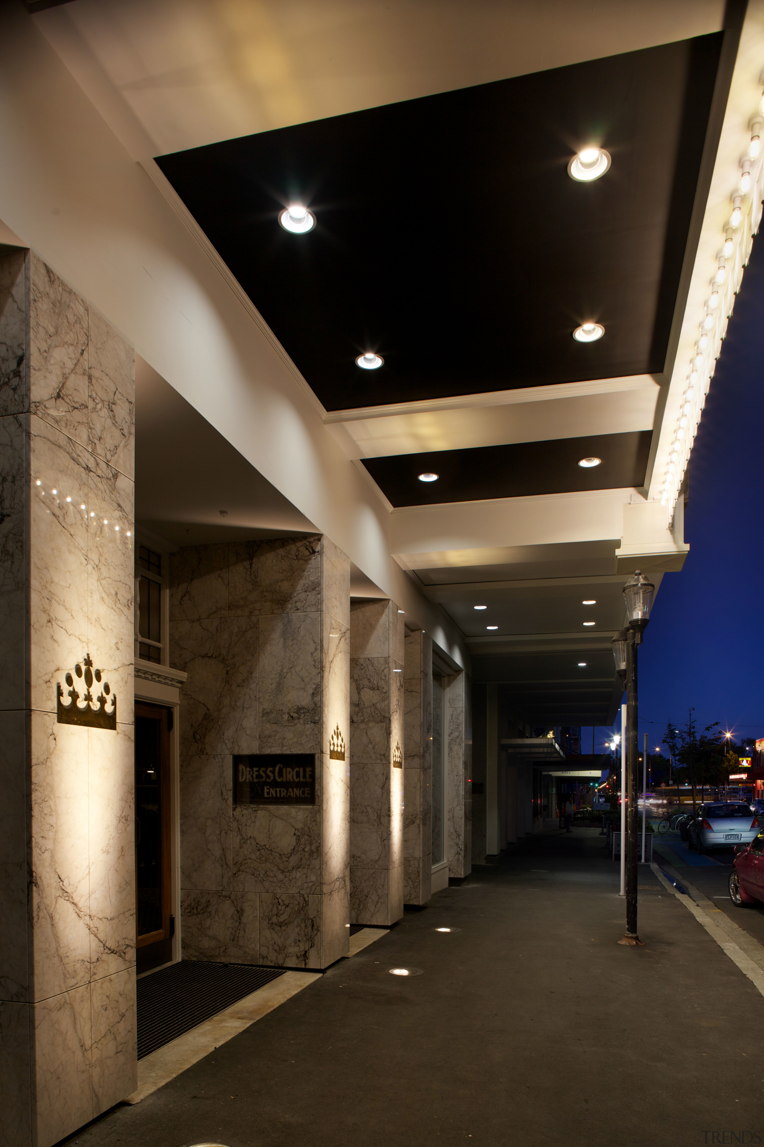 The Isaac Theatre Royal in Christchurch has undergone architecture, ceiling, daylighting, interior design, lighting, lobby, black