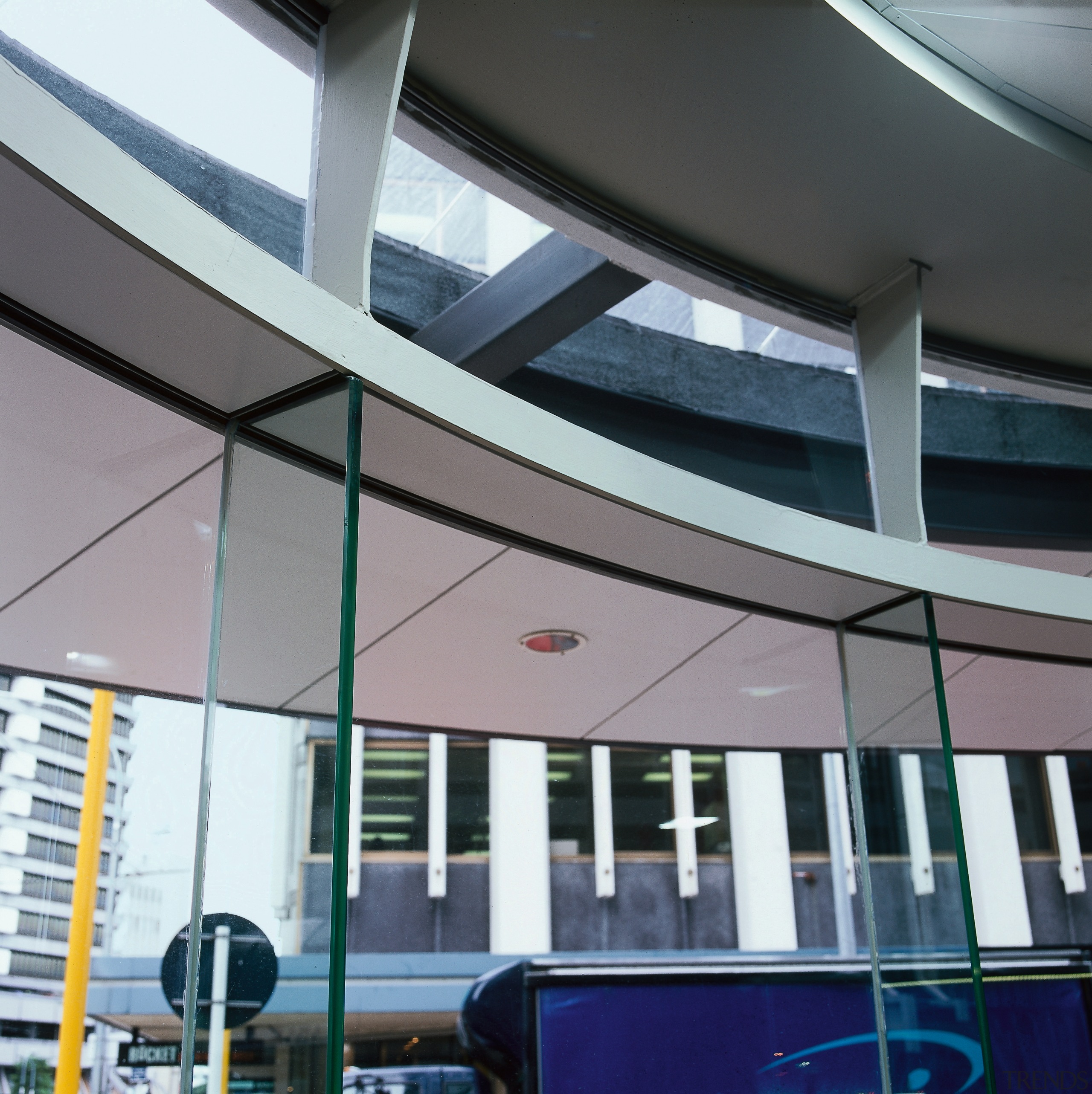 A view of some glass by Glasshape. - architecture, ceiling, daylighting, glass, roof, structure, window, gray, black