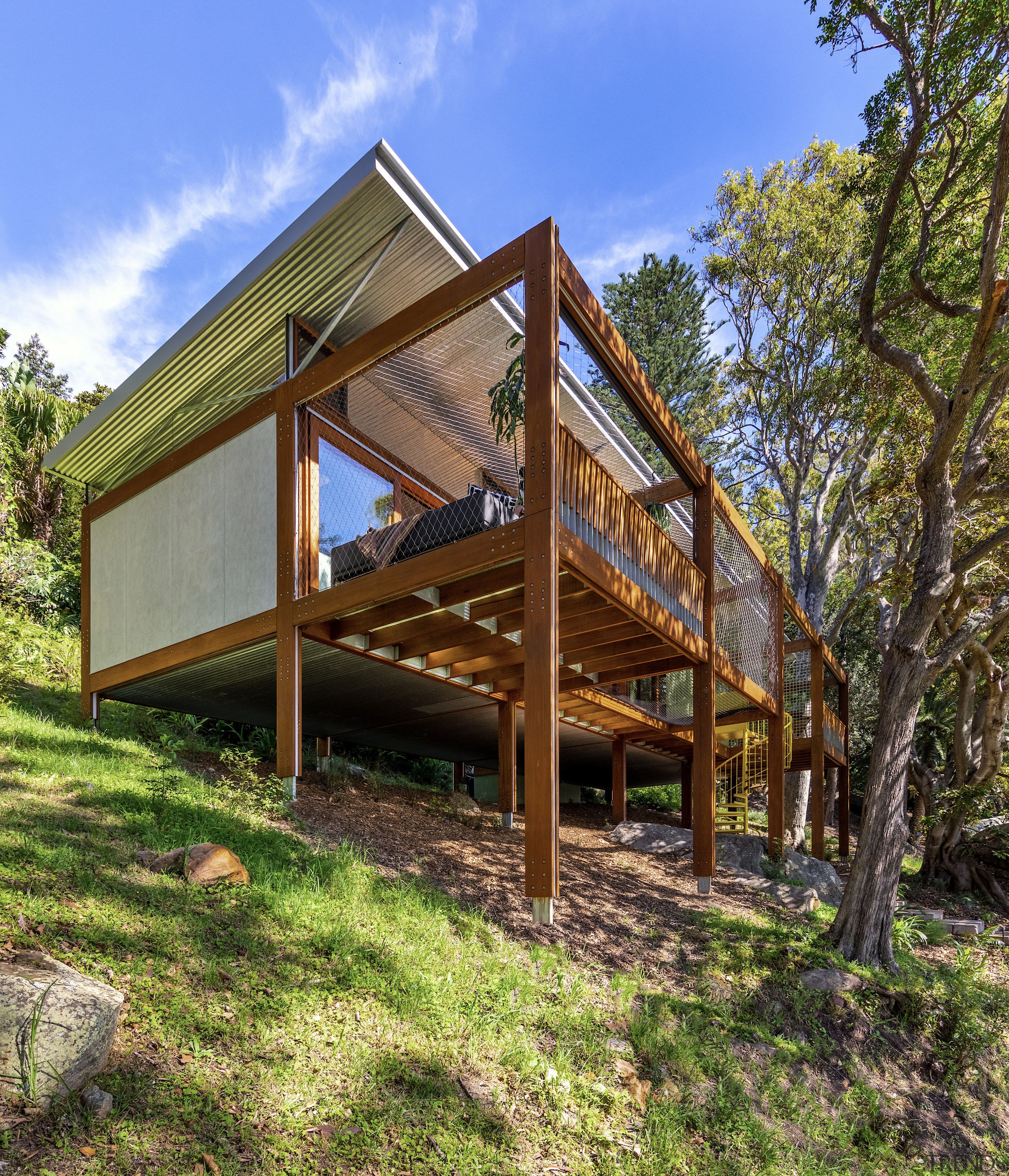 Blackbutt hardwood beams and columns harmonise with the 