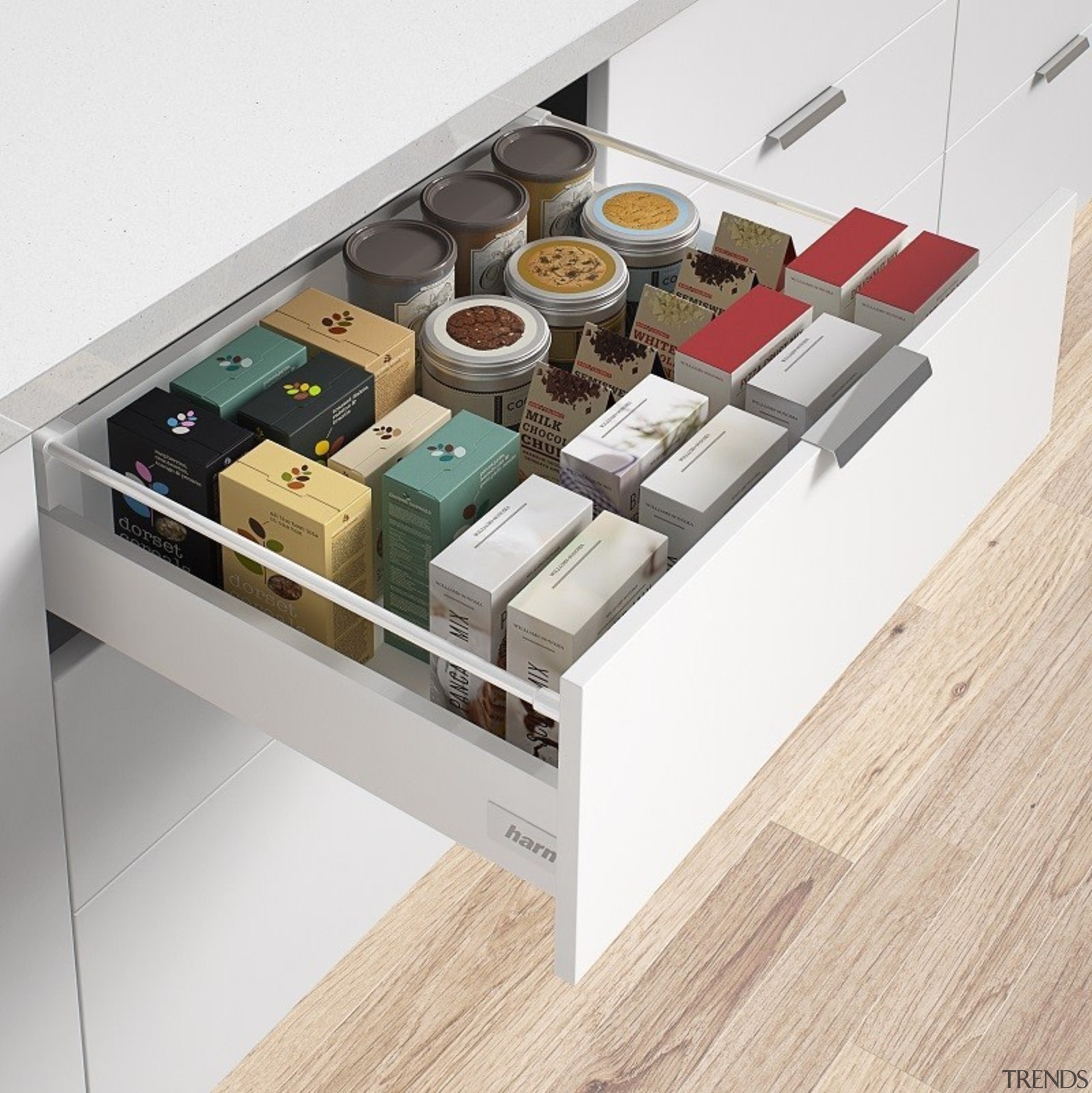 Drawer kit in classic white with soft close drawer, furniture, product, product design, table, white