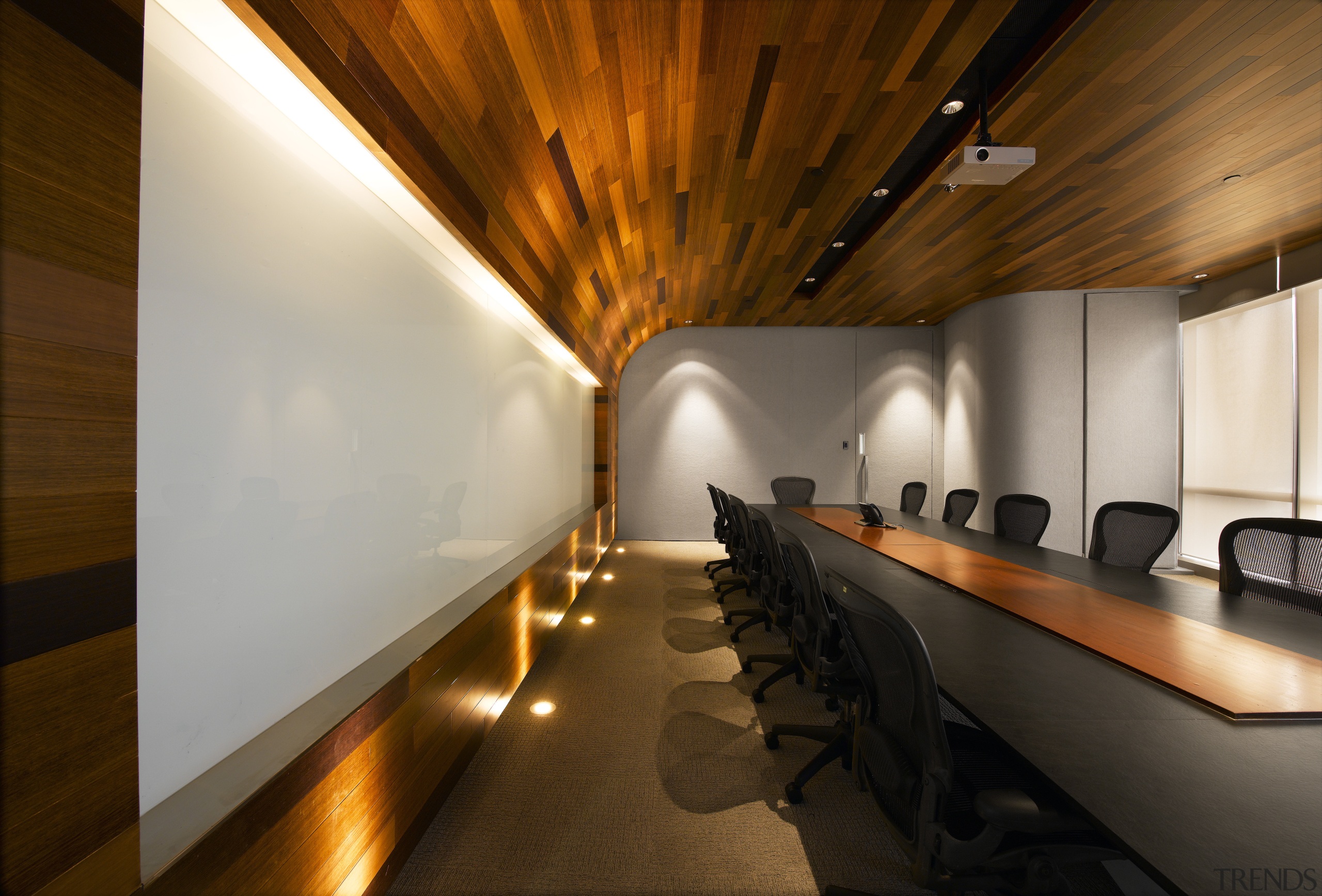 View of the Accenture office in Kuala Lumpur, architecture, ceiling, interior design, lighting, brown, gray