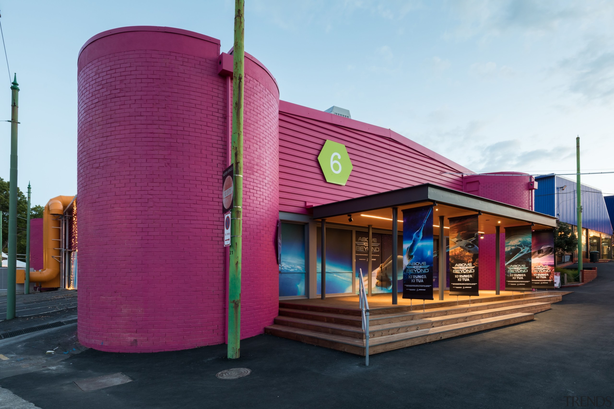 ​​​​​​​Winner – MOTAT Building 6 by Athfield Architects architecture, building, facade, house, magenta, pink, real estate