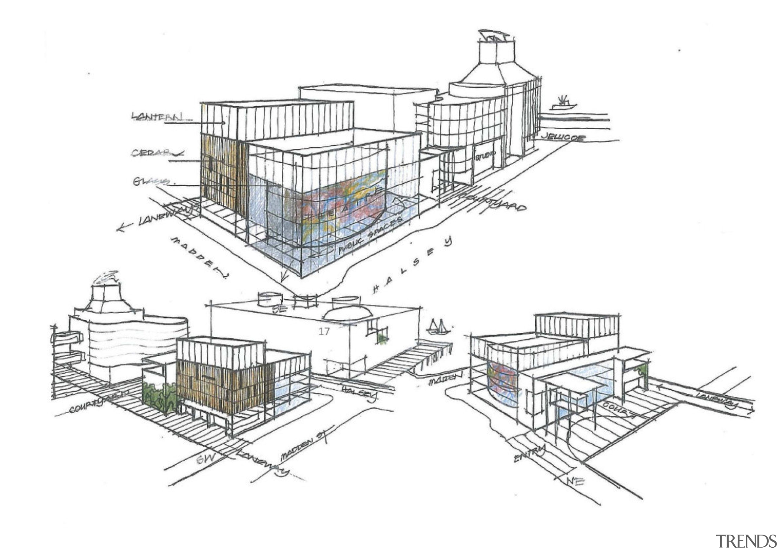 Architect Gordon Mollers original drawings of the ASB angle, architecture, area, artwork, design, diagram, drawing, engineering, line, plan, product, product design, structure, urban design, white