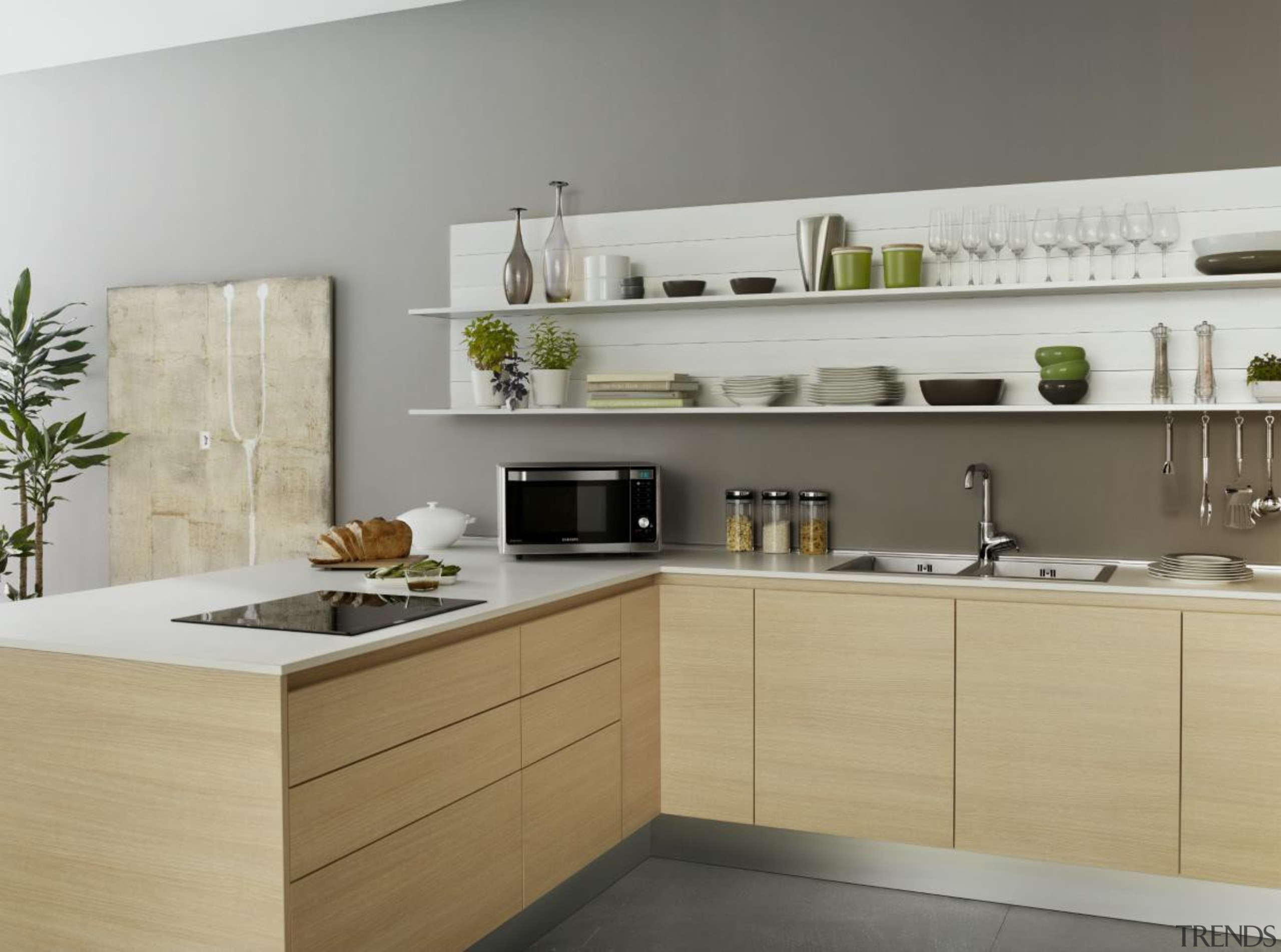 Slim Fry Convection Microwave 32LCookware-microwave oven MC32F6C6TCTSavour the cabinetry, countertop, cuisine classique, furniture, interior design, kitchen, product design, gray