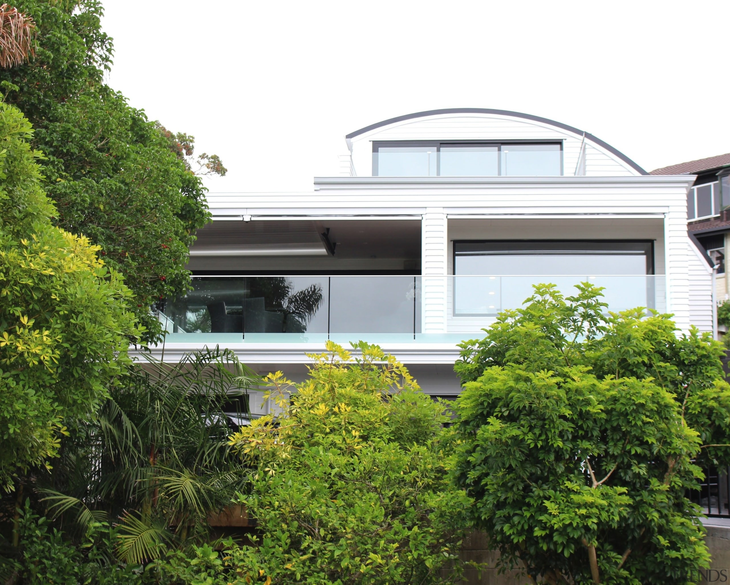 Read the story on the HomePlus website architecture, facade, home, house, property, real estate, residential area, roof, white, green