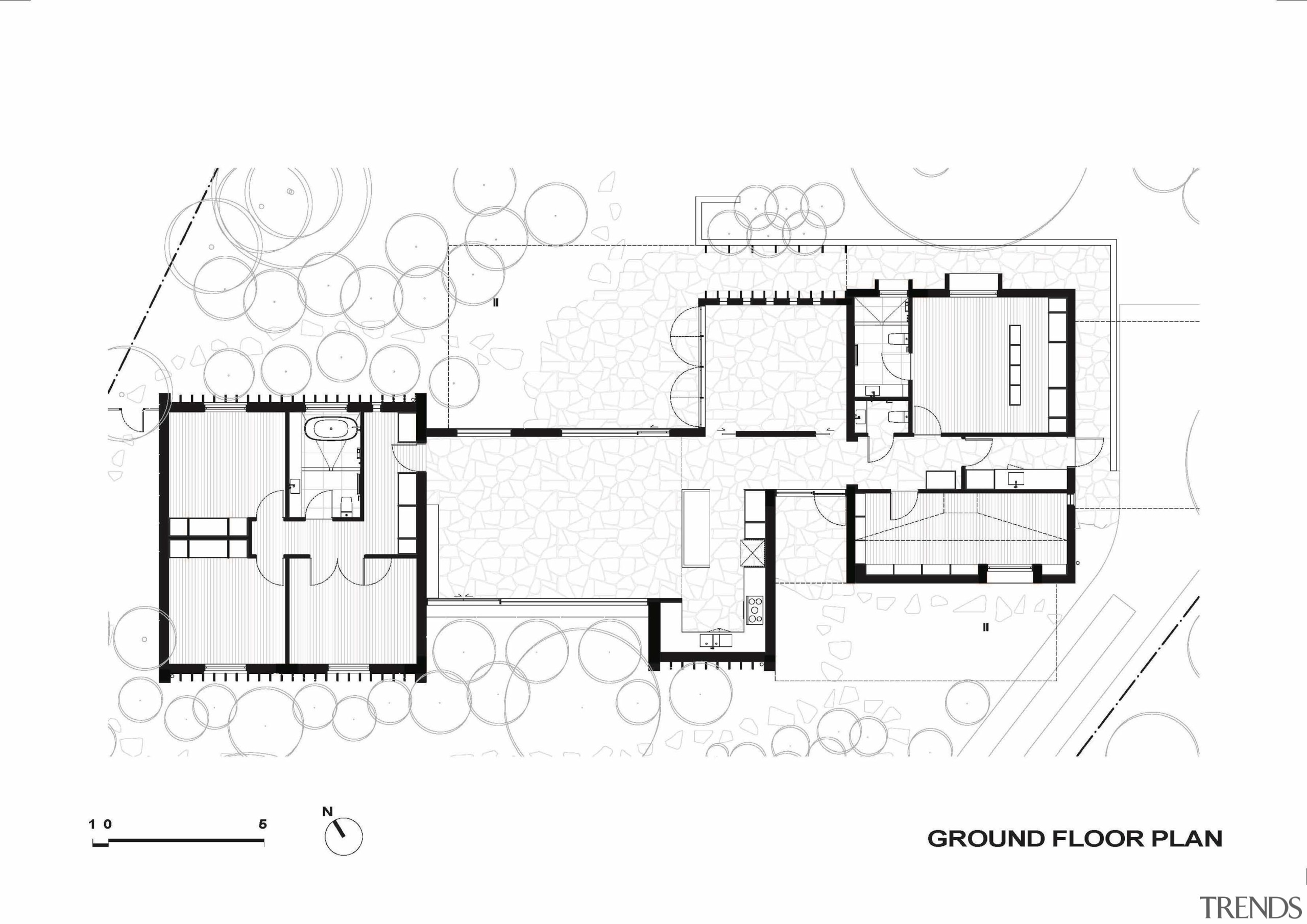 Ground floor plan showing the position of the 