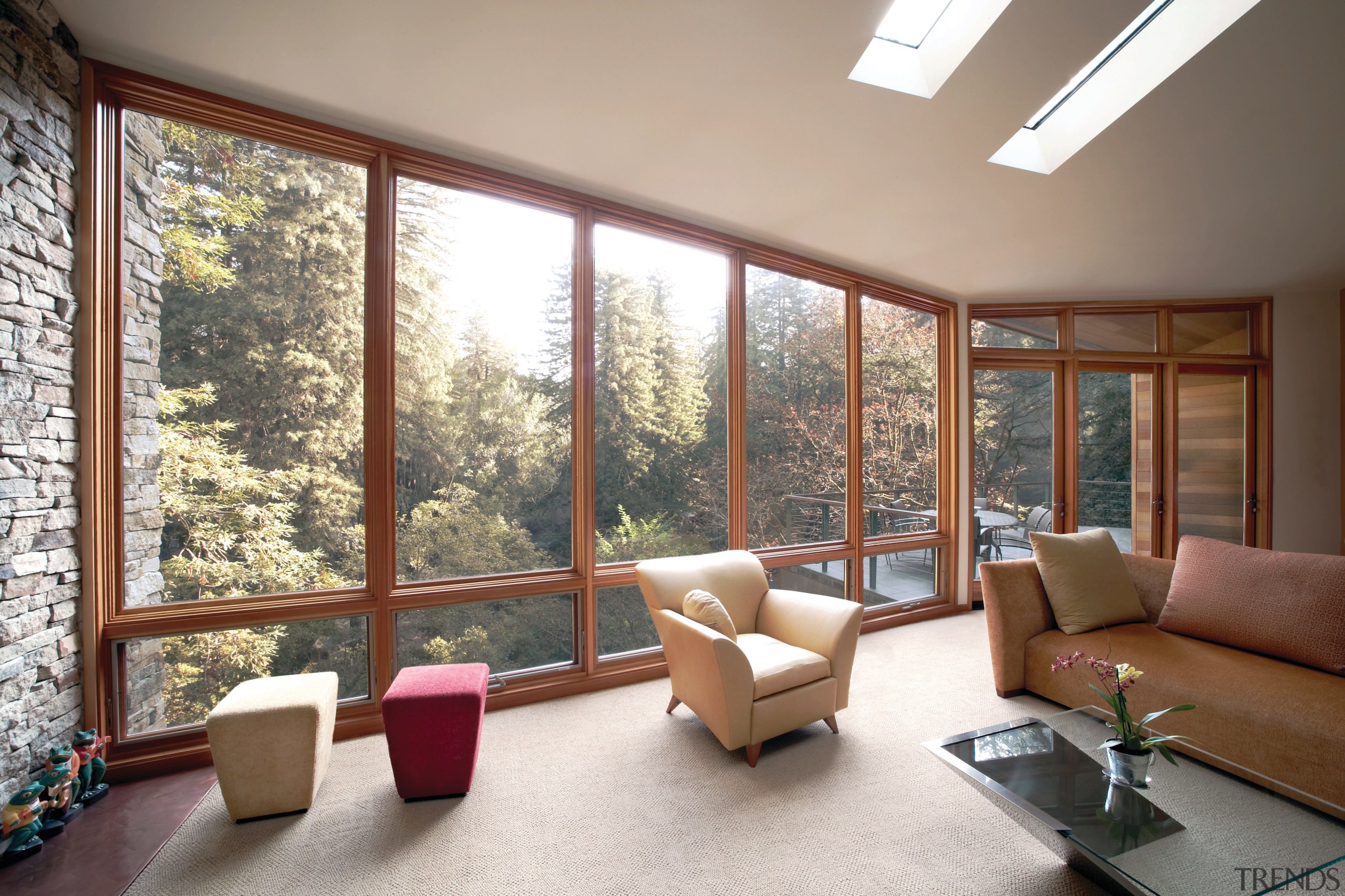 View of the lounge area - View of architecture, ceiling, daylighting, home, house, interior design, living room, real estate, room, window, window covering, window treatment, gray