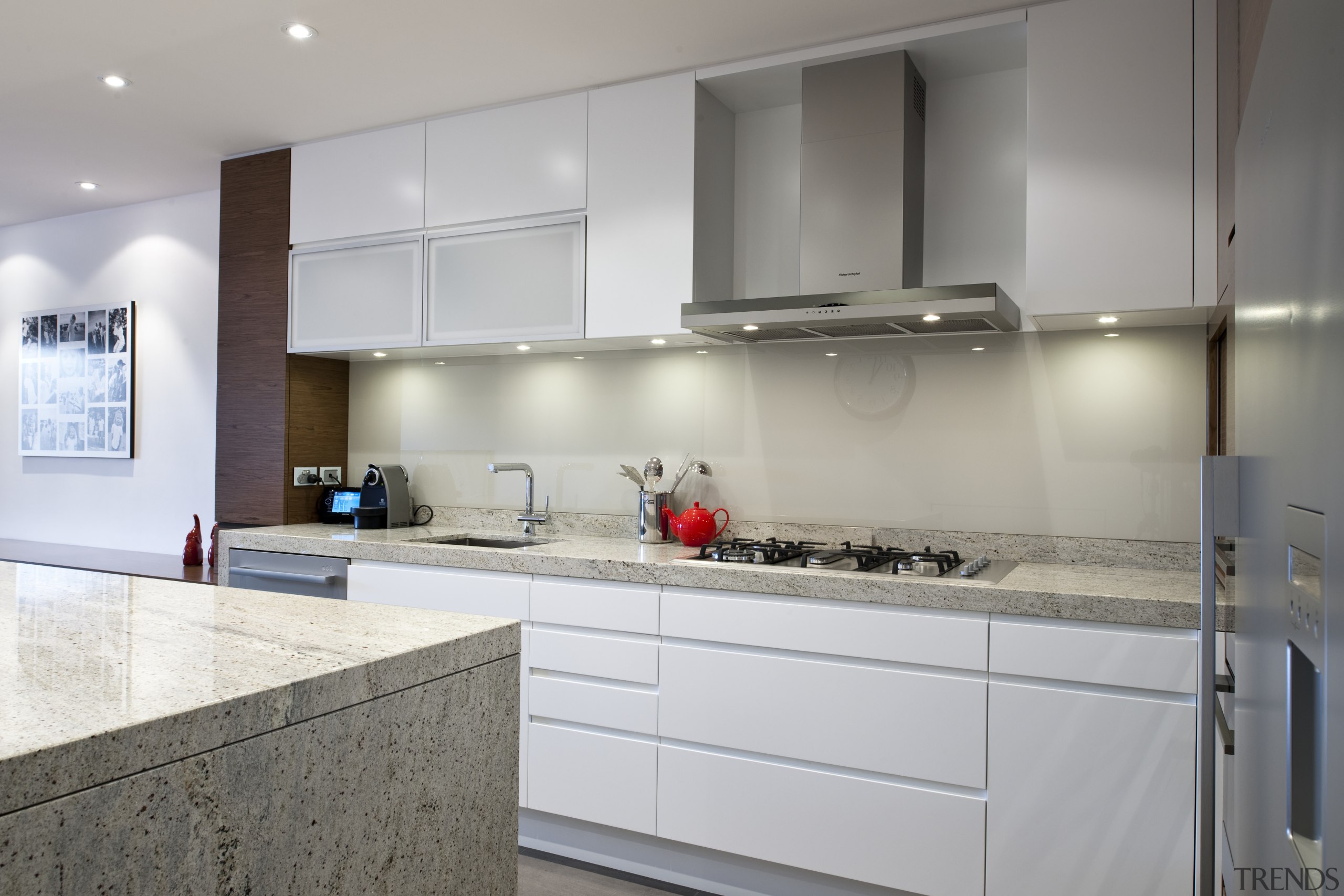 Natural organic colour palette with repeated red tones. cabinetry, countertop, interior design, kitchen, real estate, room, gray