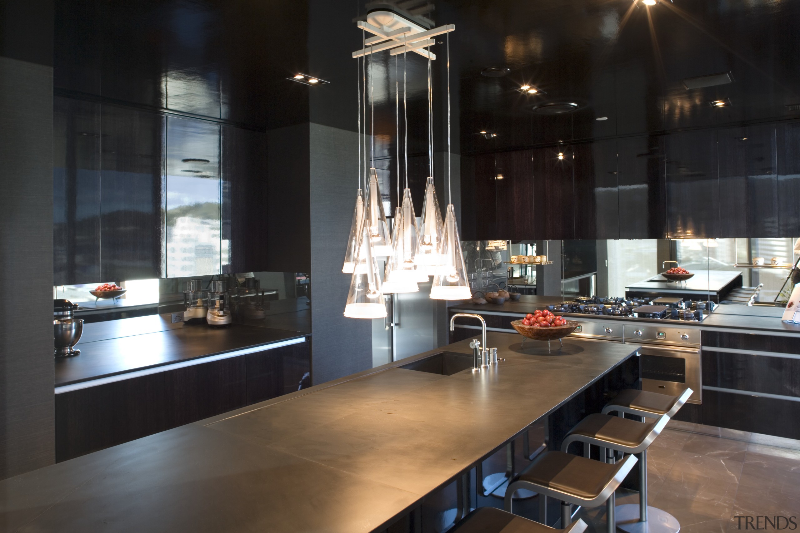 View of kitchen desihned by Architect Angela Foster countertop, interior design, kitchen, black