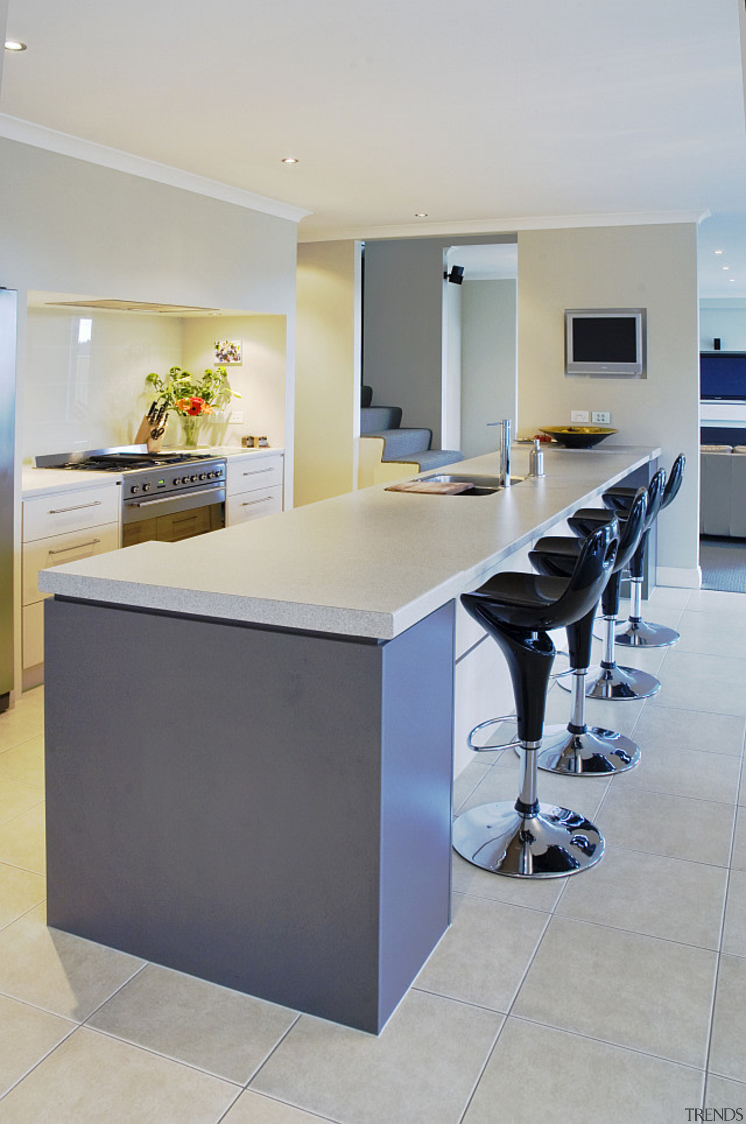 Galley kitchen with butler's pantry featured at home countertop, floor, flooring, interior design, kitchen, gray