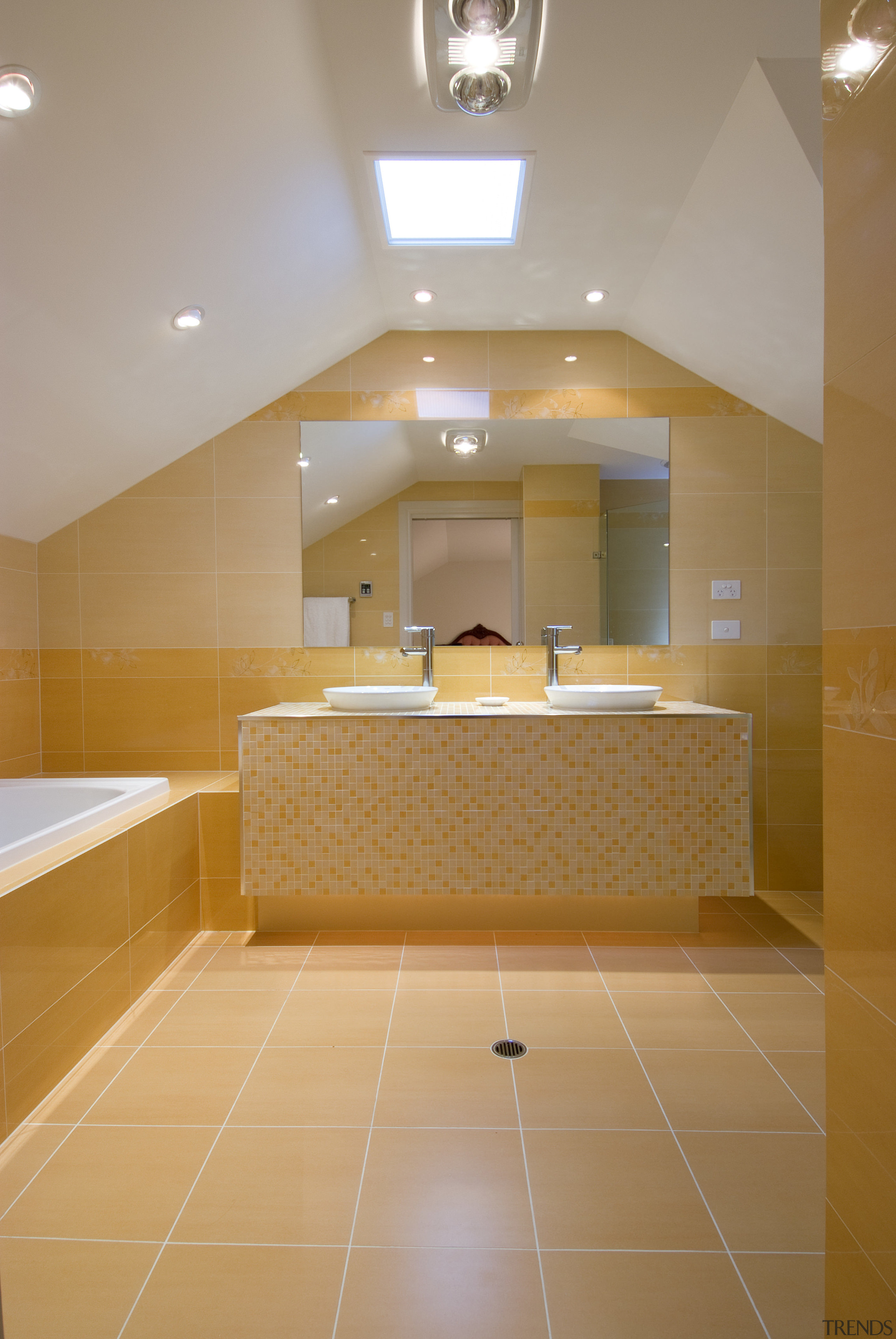 Custom Built Yellow Tiled Bathroom Gallery 2 Trends