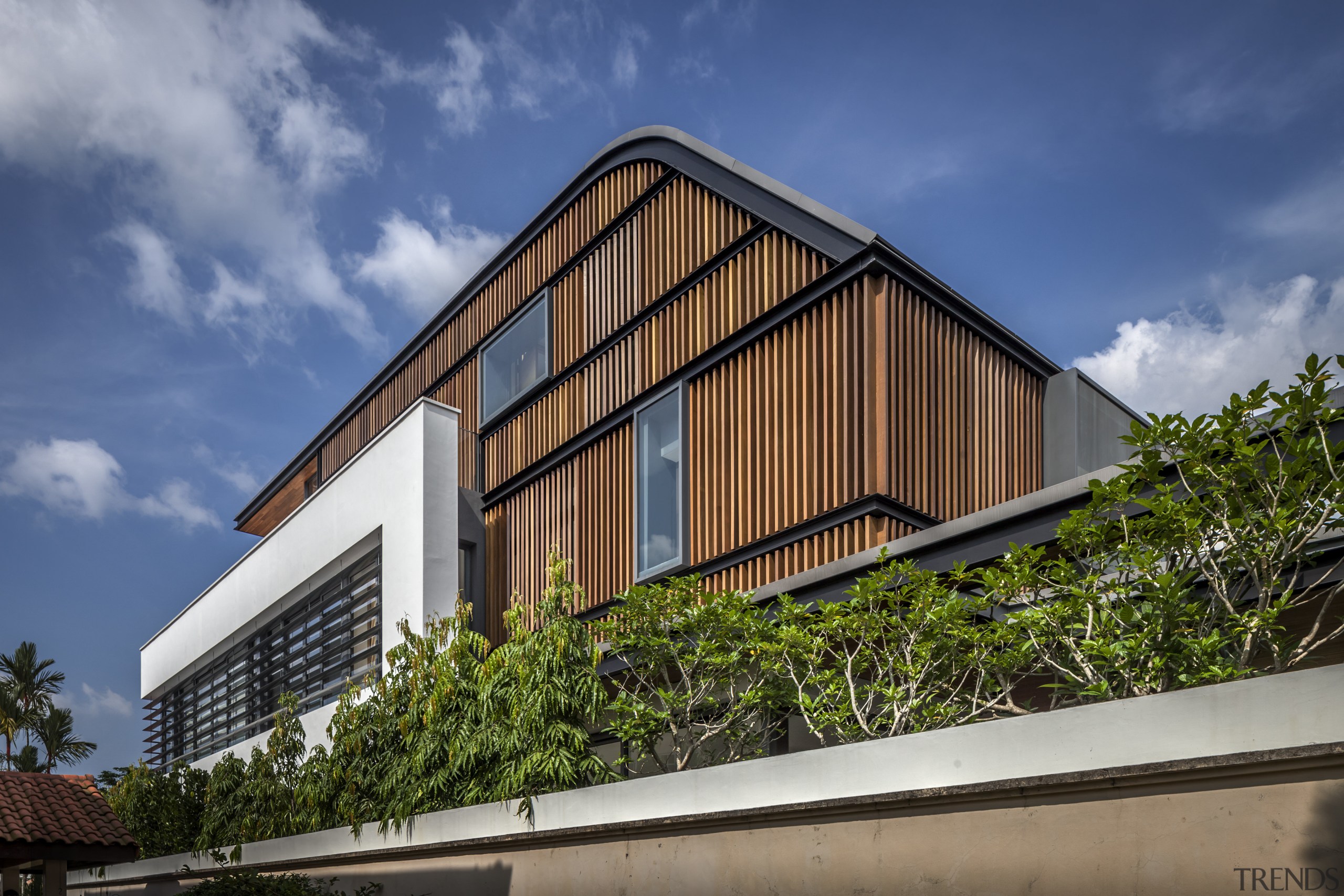 Architect Robin Tan of Wallflower Architecture + Design architecture, building, cottage, facade, home, house, real estate, residential area, sky, blue, brown