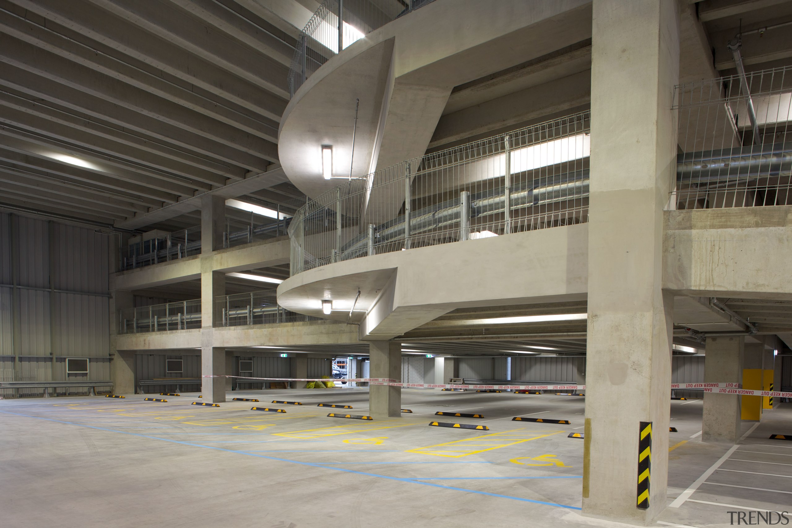 The JPL Group Distribution Centre in Flat Bush, architecture, building, metropolitan area, parking, parking lot, structure, gray, black