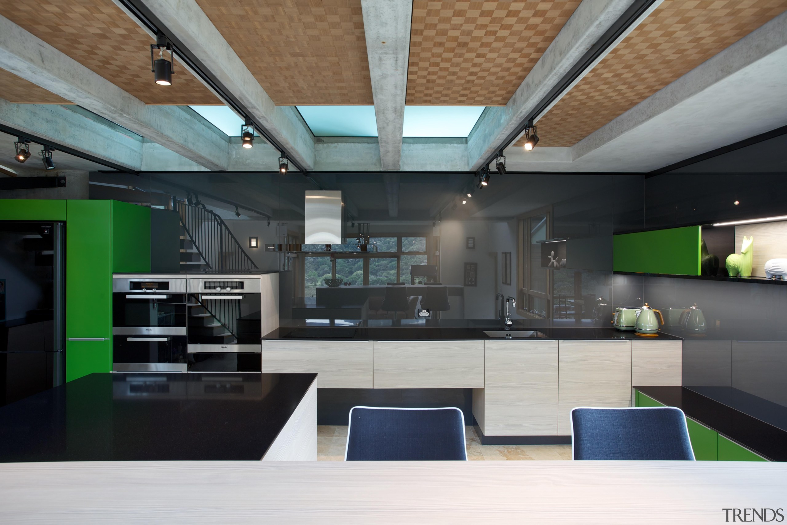 Lara  Farmilo of Poggenpohl Akzente - Winner architecture, ceiling, countertop, daylighting, interior design, kitchen, loft, black, gray